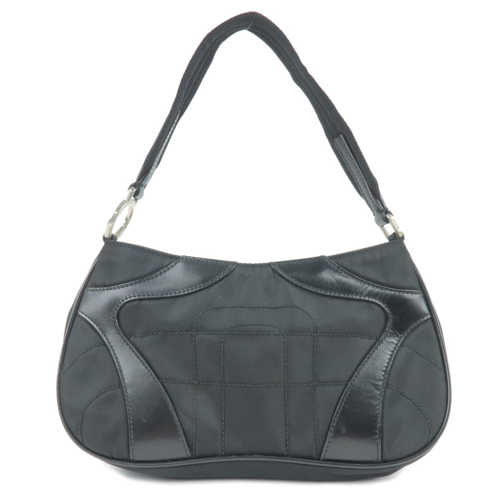 Prada Prada Nylon Leather Hand Bag Pouch Nero Black Travel Bag