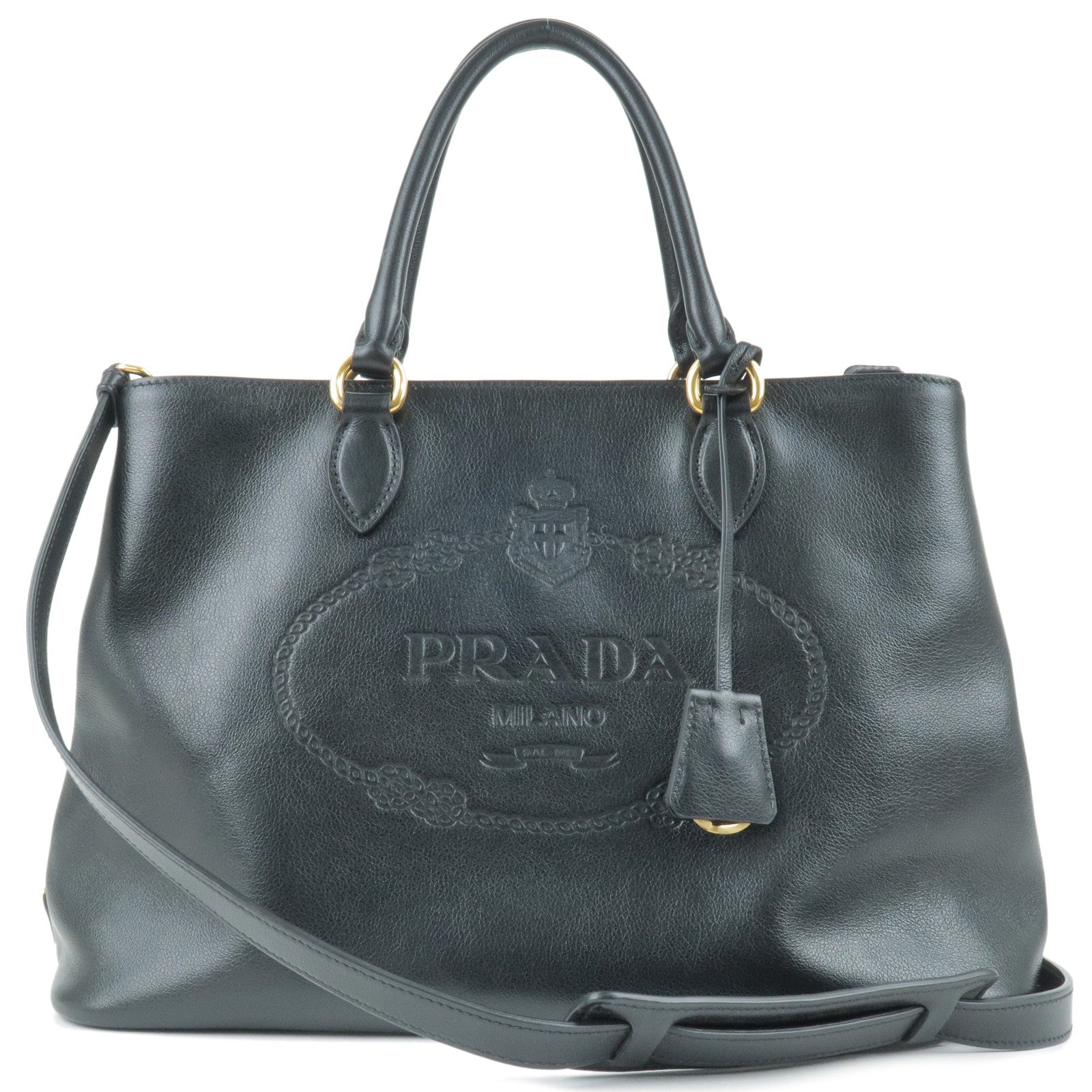 Prada Prada Leather 2Way Hand Bag Shoulder Bag Nero 1Ba579 35728 7