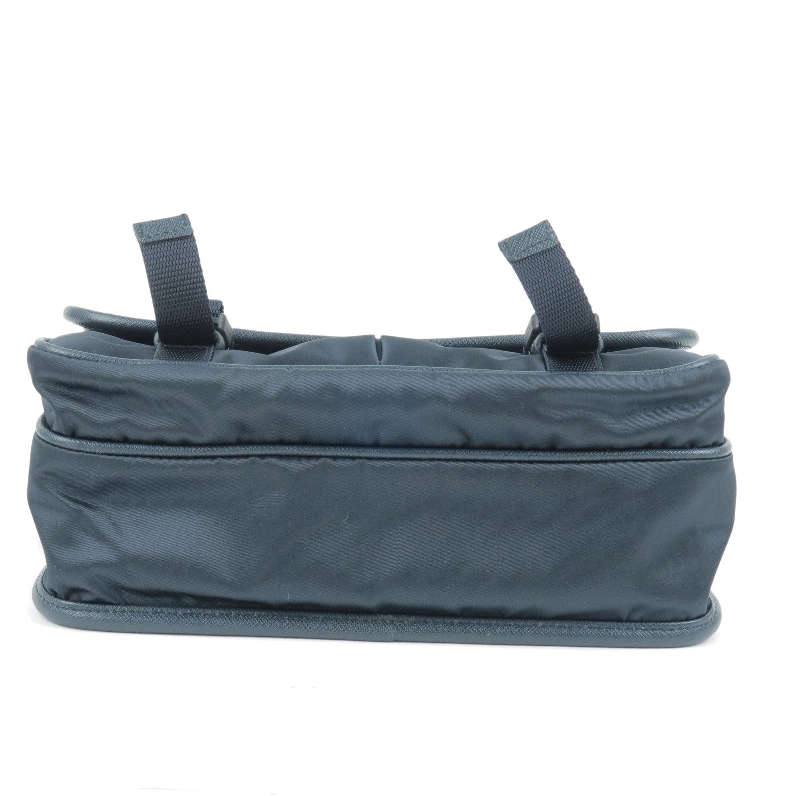 Prada Prada Logo Nylon Leather Shoulder Bag Navy Bleu