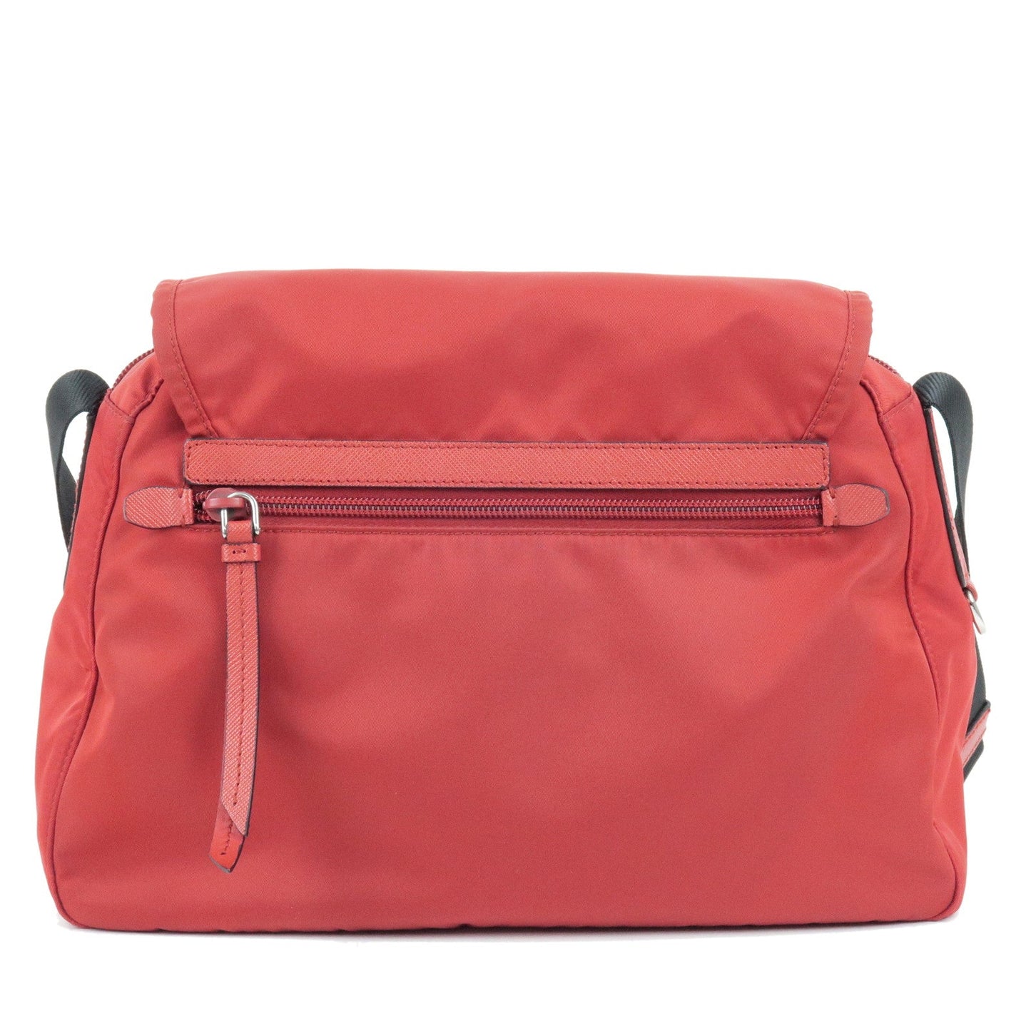 Prada Prada Logo Nylon Leather Shoulder Bag Fuoco Red