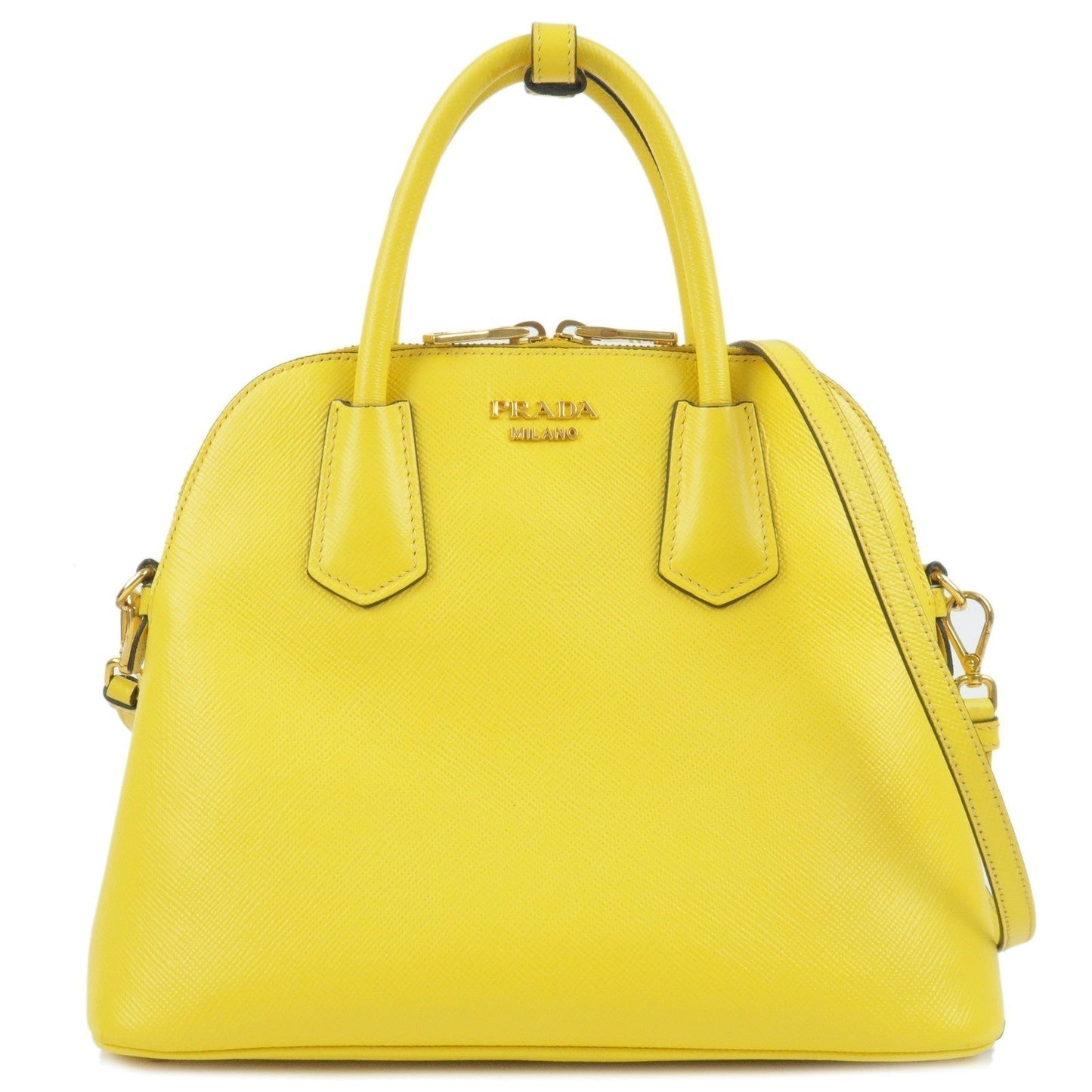 Prada Prada Leather 2Way Hand Bag Shoulder Bag Yellow