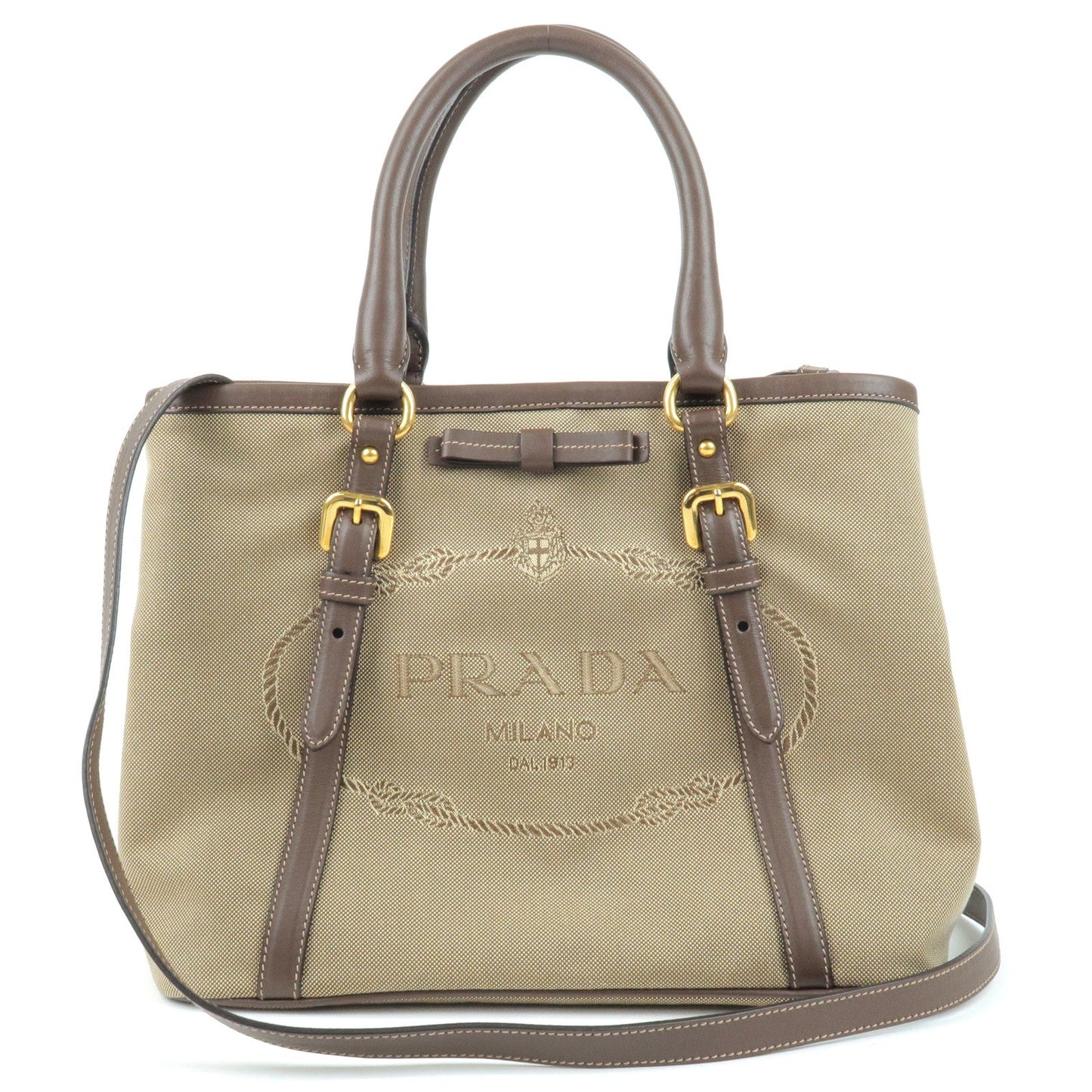 Prada Prada Logo Jacquard Leather 2Way Bag Hand Bag Travel Bag Bn1841 35786 5