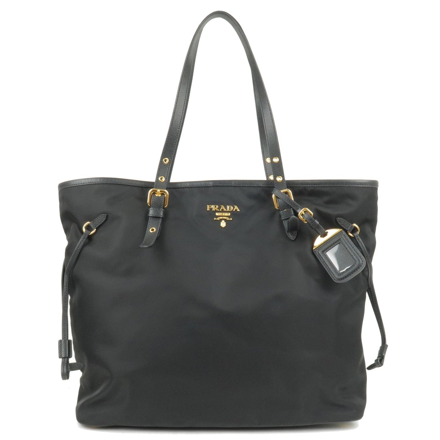 Prada Prada Logo Nylon Leather Tote Bag Hand Bag Black 35835 8