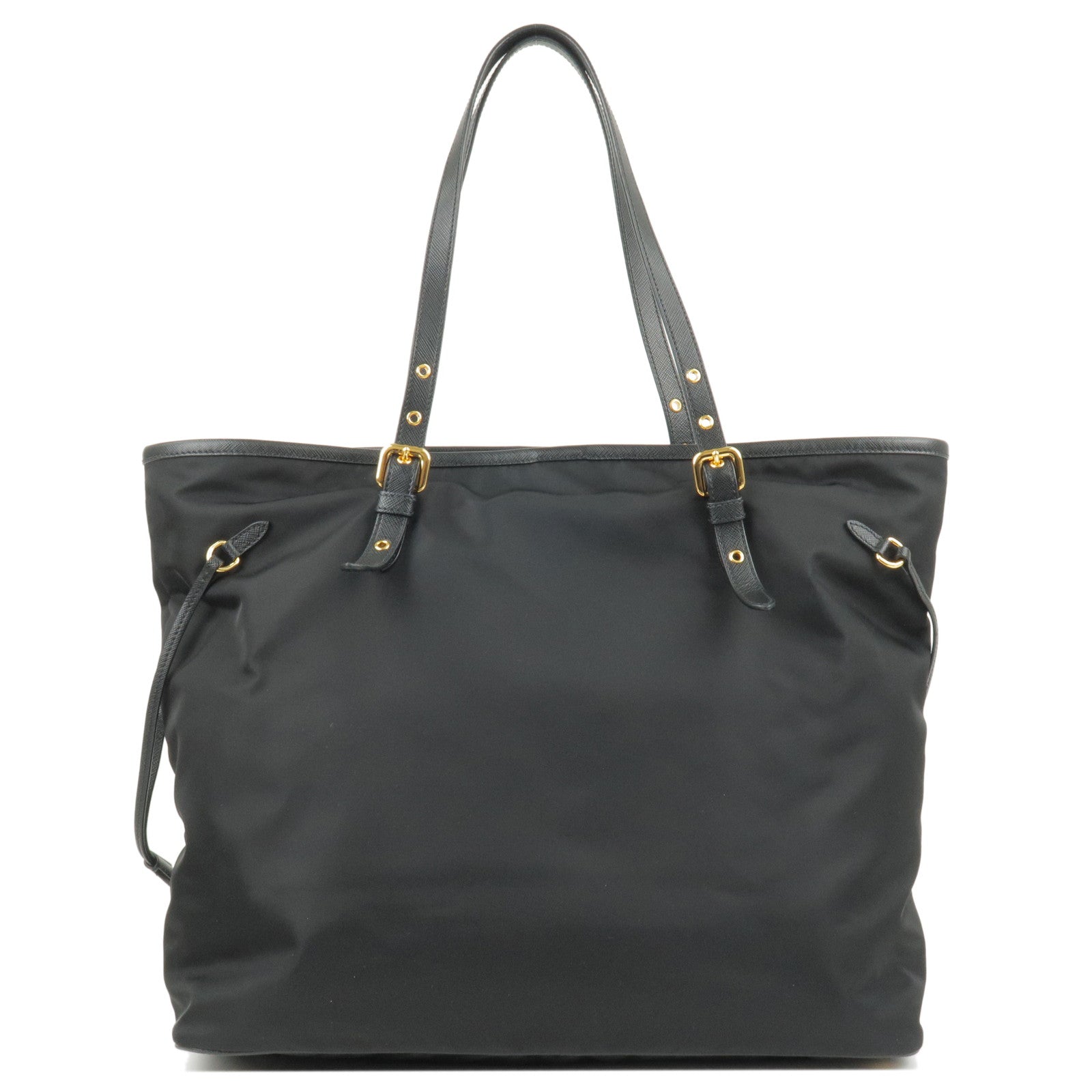 Prada Prada Logo Nylon Leather Tote Bag Hand Bag Black 35835 8