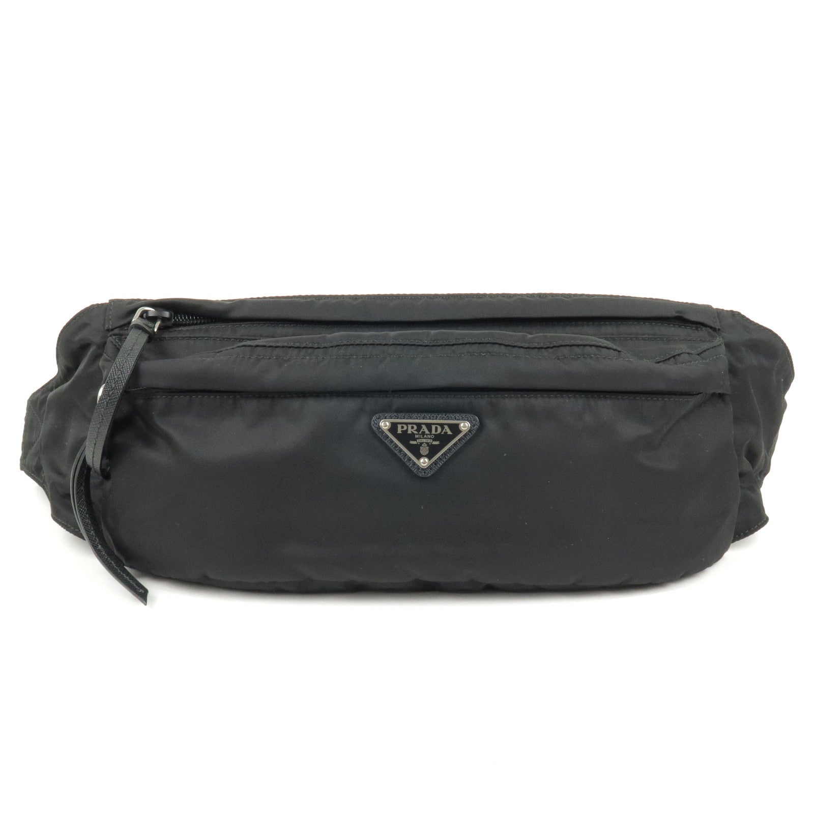 Prada Prada Logo Nylon Leather Waist Pouch Body Bag Travel Bag