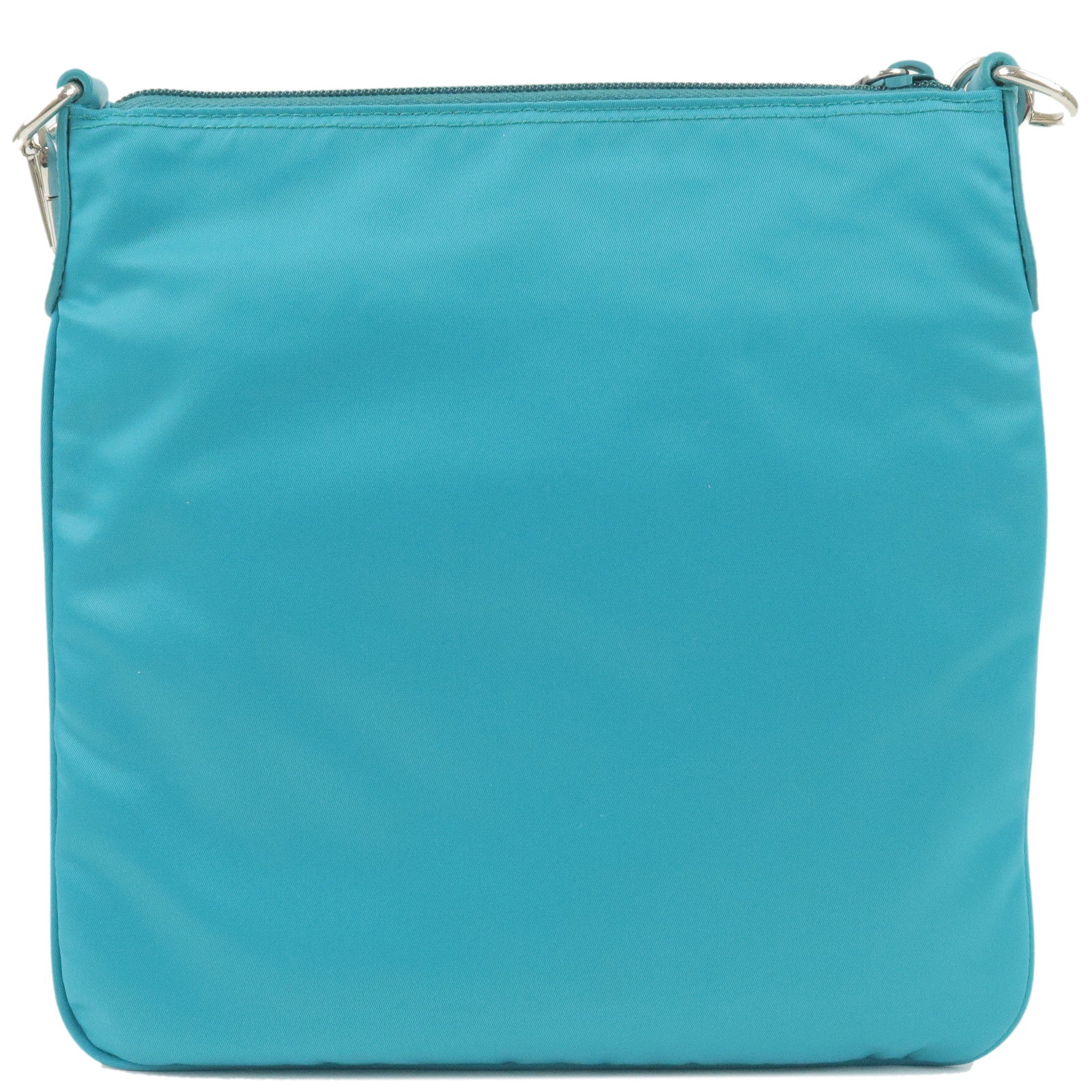 Prada Prada Logo Nylon Leather Shoulder Bag Turquoise Blue