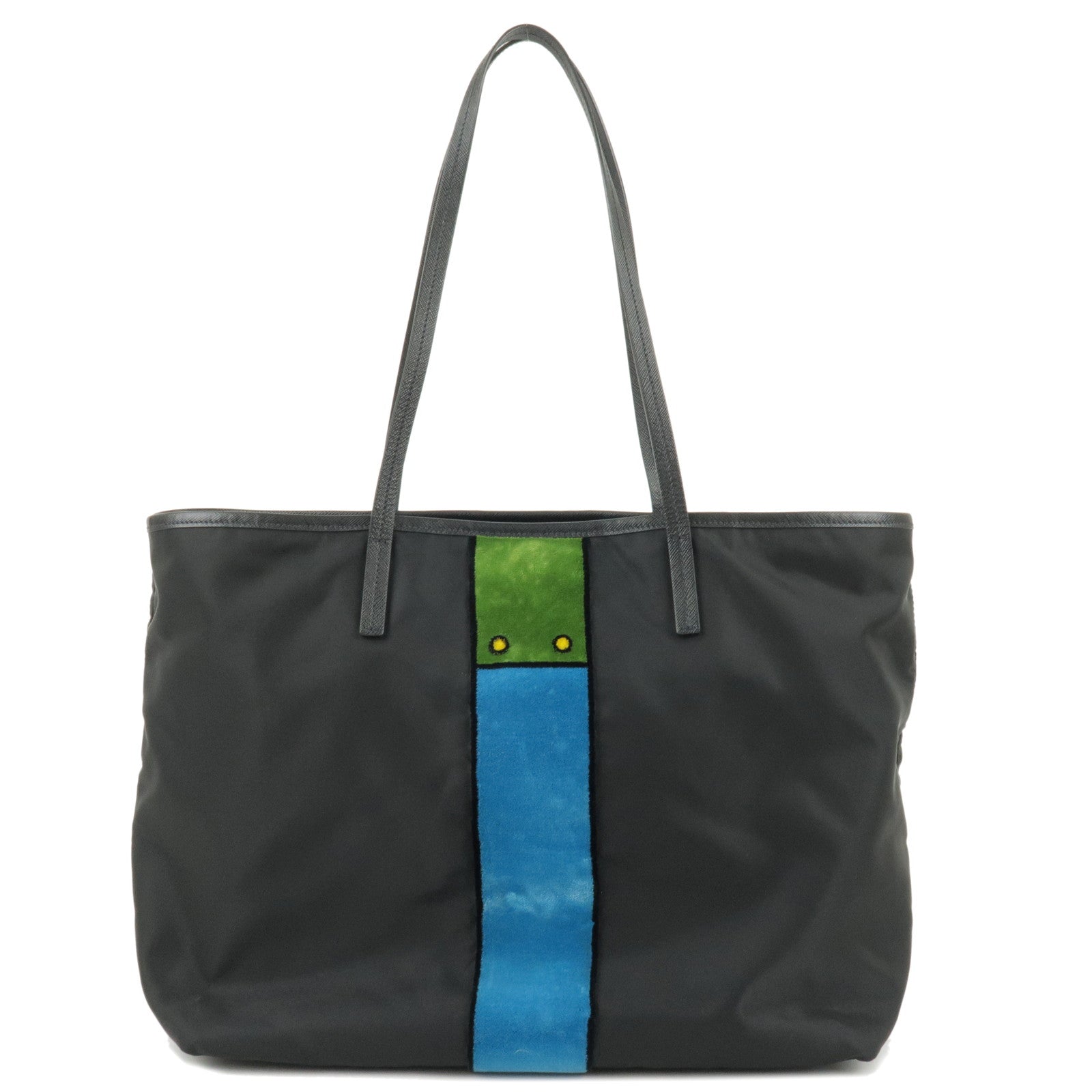 Prada Prada Nylon Leather Velour Cayeron Pleuville Tote Bag