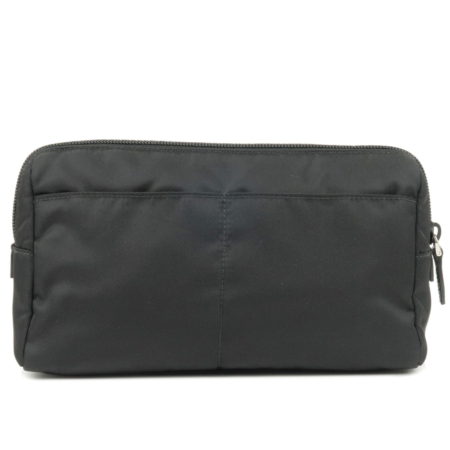 Prada Prada Logo Nylon Leather Pouch Clutch Bag Nero 1Na015 35896 11