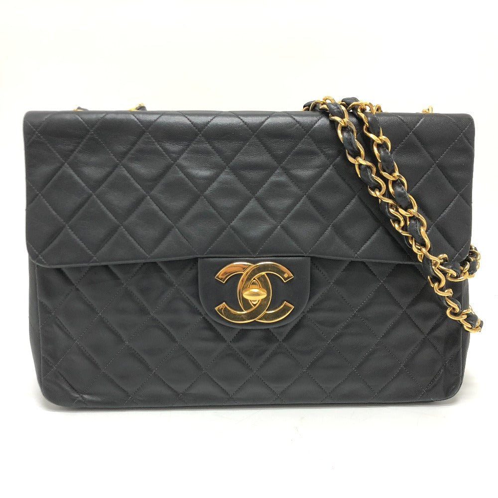 Chanel lambskin Matrasse COCO Mark Deca Matelasse Black Shoulder Bag