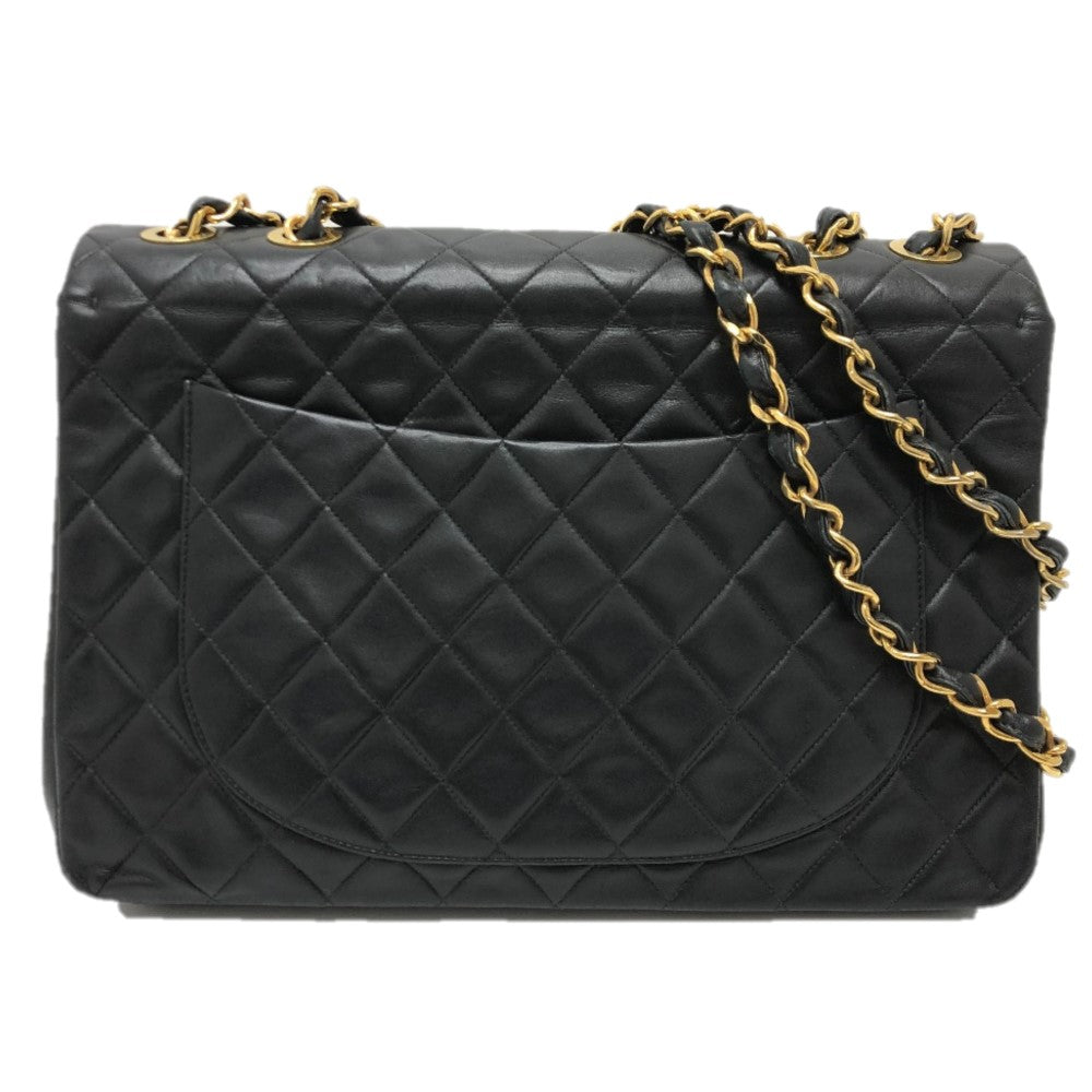 Chanel lambskin Matrasse COCO Mark Deca Matelasse Black Shoulder Bag