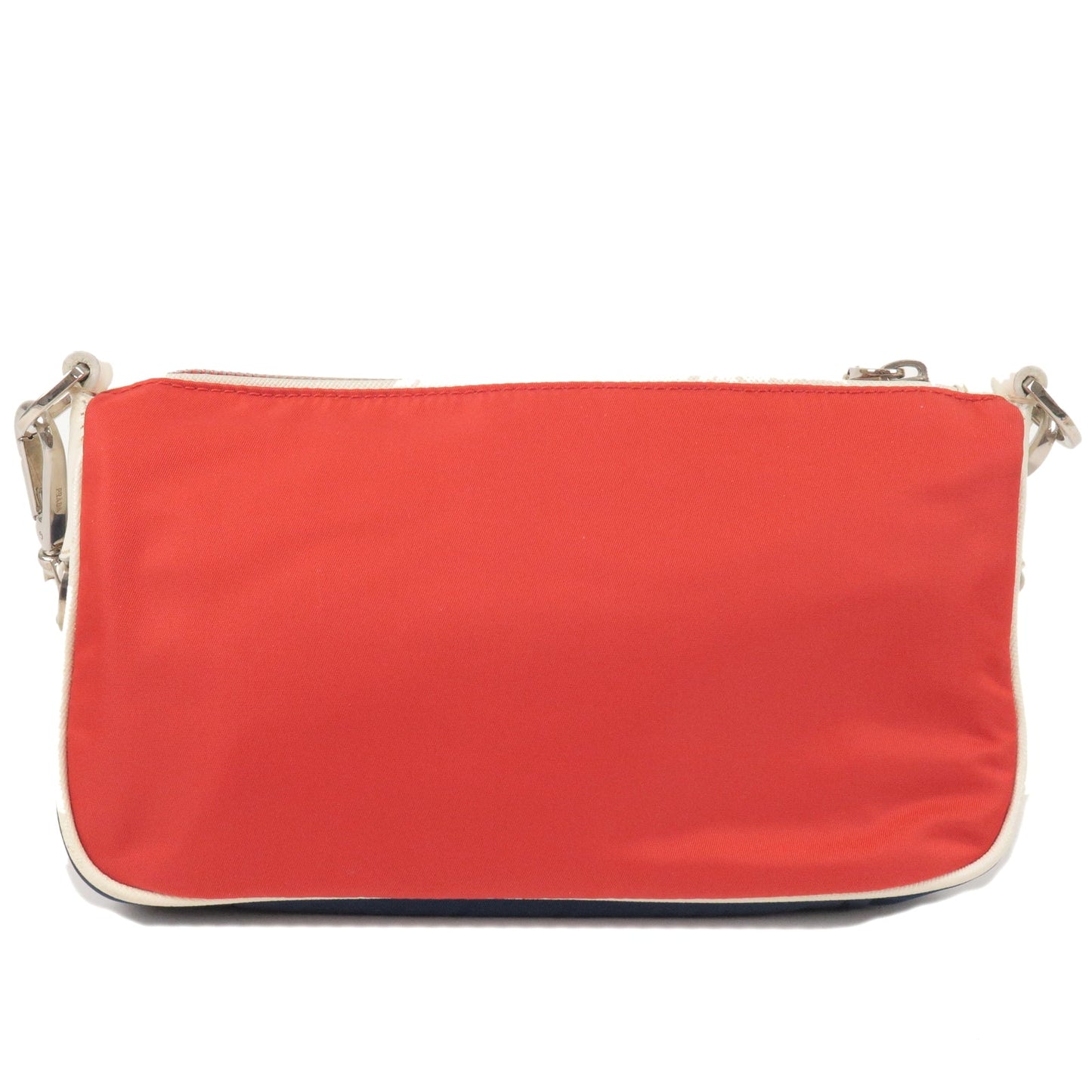 Prada Prada Logo Nylon Canvas Shoulder Bag Red Blue