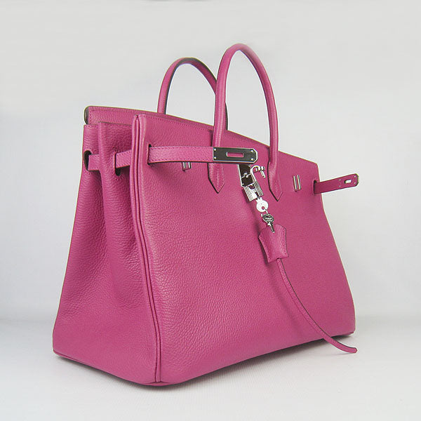 Hermes Luxury Birkin Cm Togo Handbags Peach Leather Silver Travel Bag