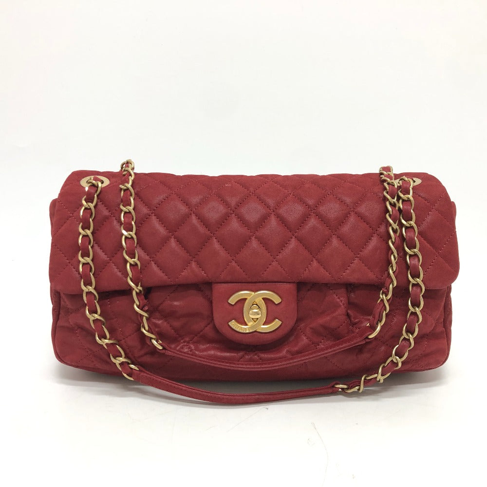 Chanel Coated Matrasse 30 COCO Mark Red Leather Apparel