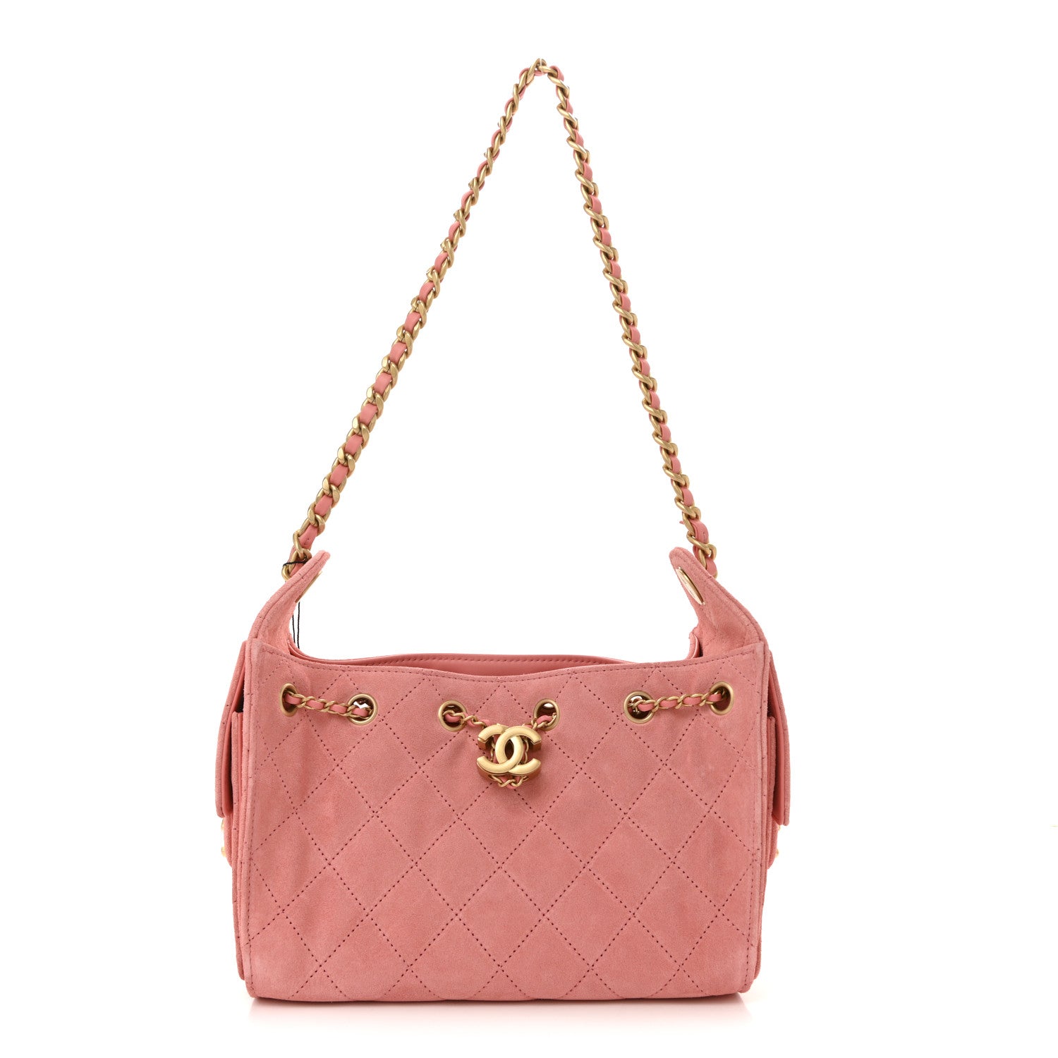 Chanel Suede Quilted Mini 25 Handbag Pink