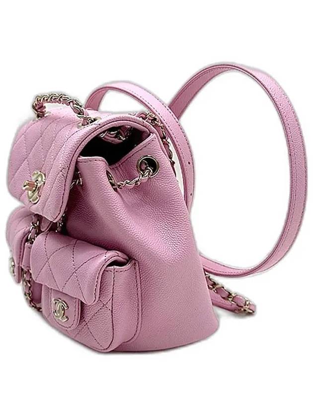 Grained Shiny Calfskin Backpack Pink Chanel
