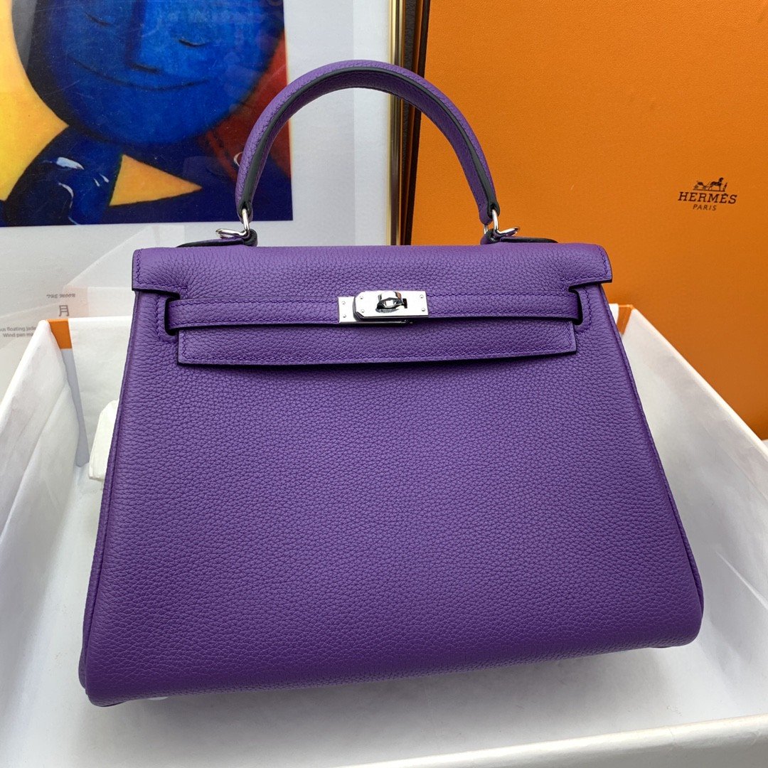 Top Quality Kelly Retourne Togo Purple Bag Shoulder Bag