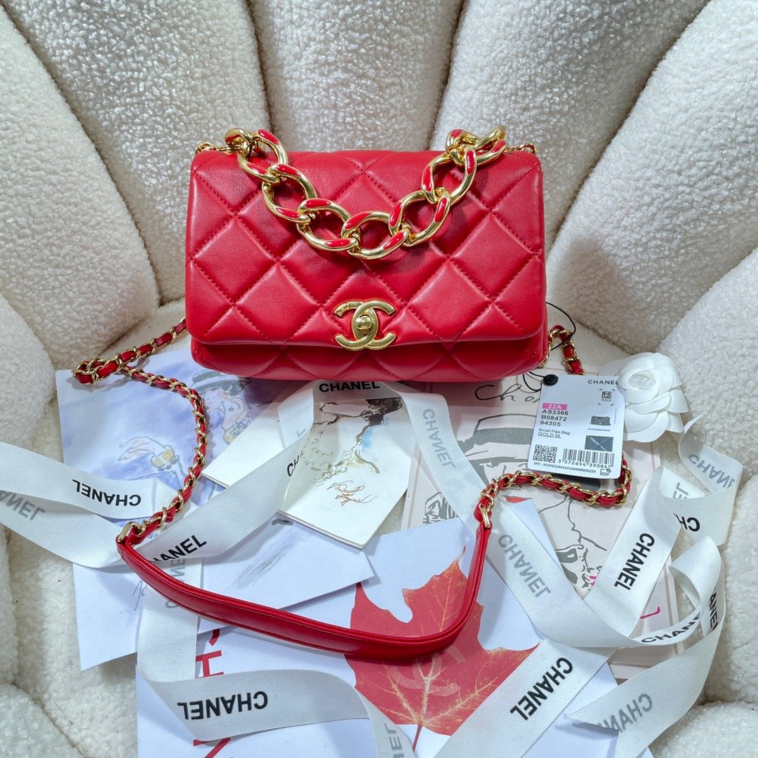 Chanel Top Qualityap Bag Hardware For Women Handbags Red Gold Shoulder Bag