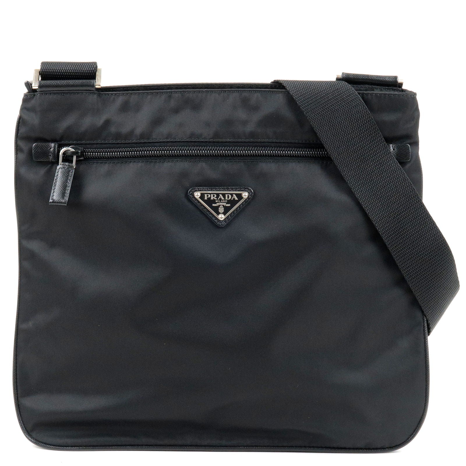 Prada Prada Logo Nylon Leather Shoulder Bag Nero Black Va0563 36003 9