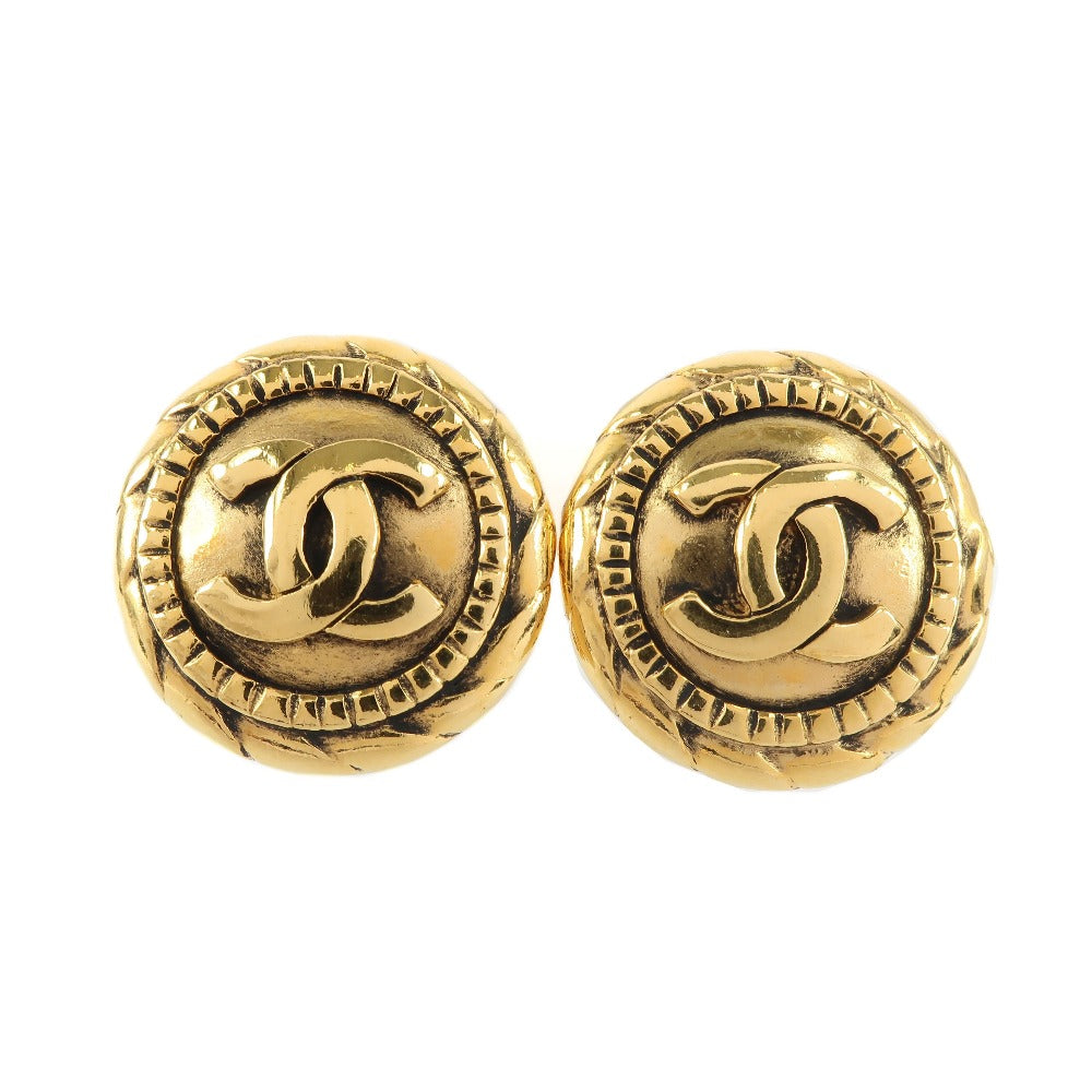 CHANEL Earring Plated Gold bronze   COCO Mark Women  