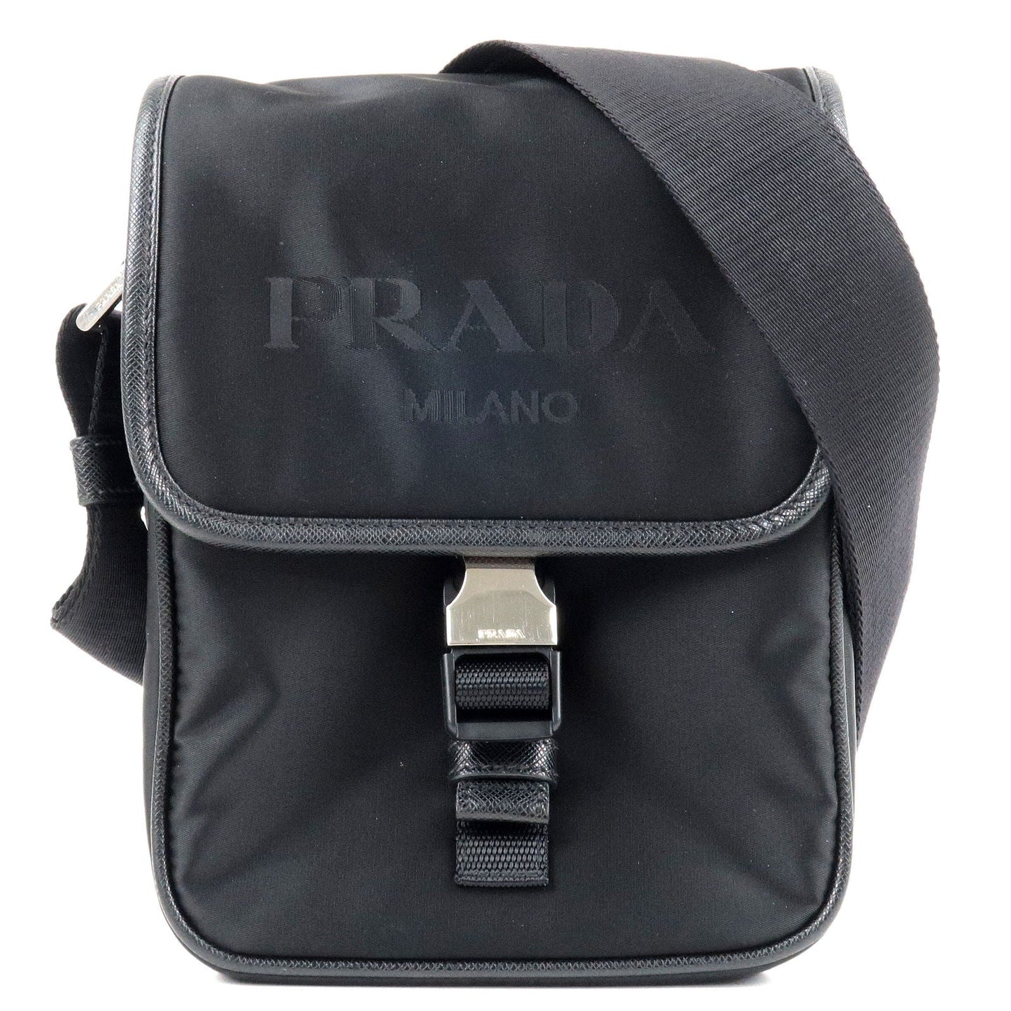 Prada Prada Logo Nylon Leather Shoulder Bag Nero Black 2Vd028 36057 10