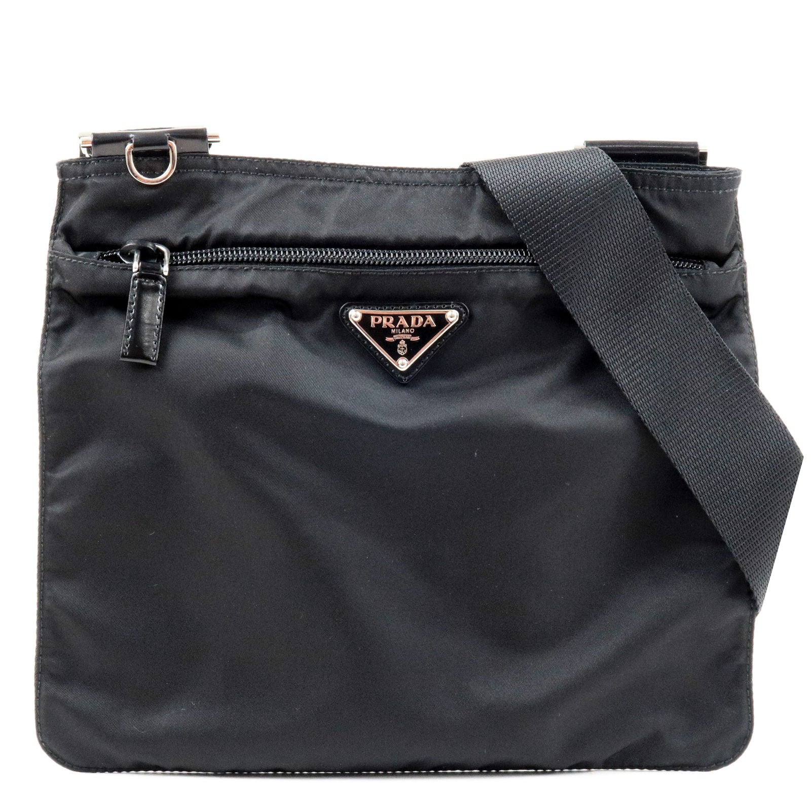 Prada Prada Logo Nylon Leather Crossbody Shoulder Bag Nero Crossbody Bag Bt0420 36081 17