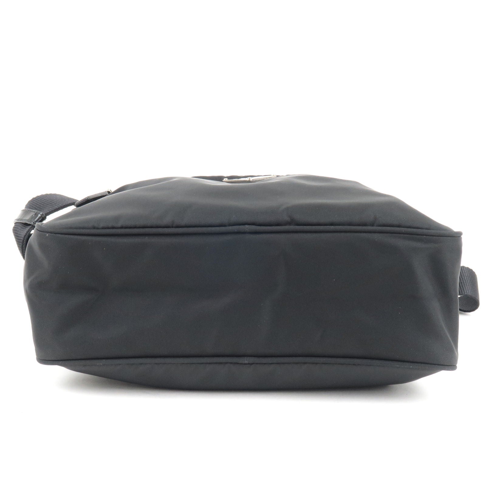 Prada Prada Logo Nylon Leather Crossbody Shoulder Bag Black Crossbody Bag