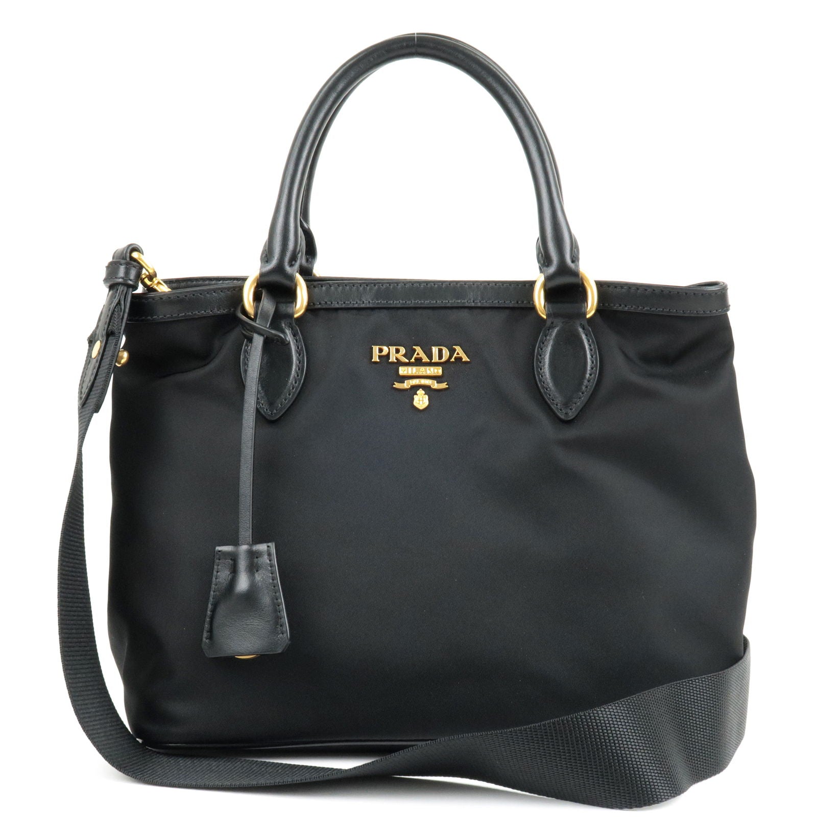 Prada Prada Logo Nylon Leather 2Way Bag Hand Bag Travel Bag 1Ba172 36182 5