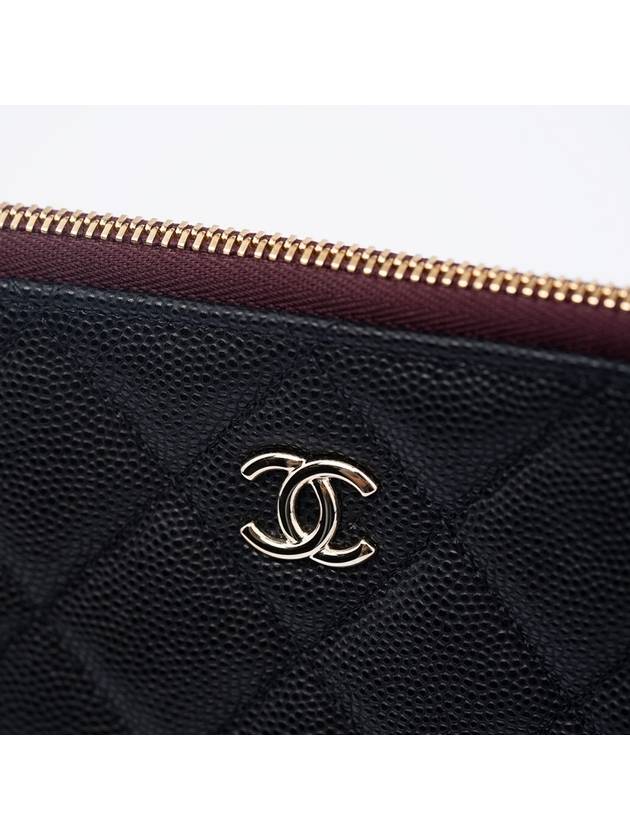 Classic Medium Lambskin Clutch Bag Black Chanel
