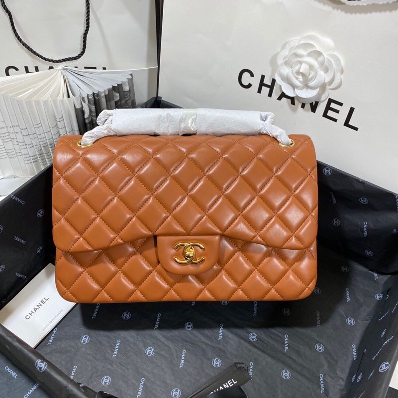 Chllarge Classic Handbag Hardware For Women Handbags Brown Gold Shoulder Bag