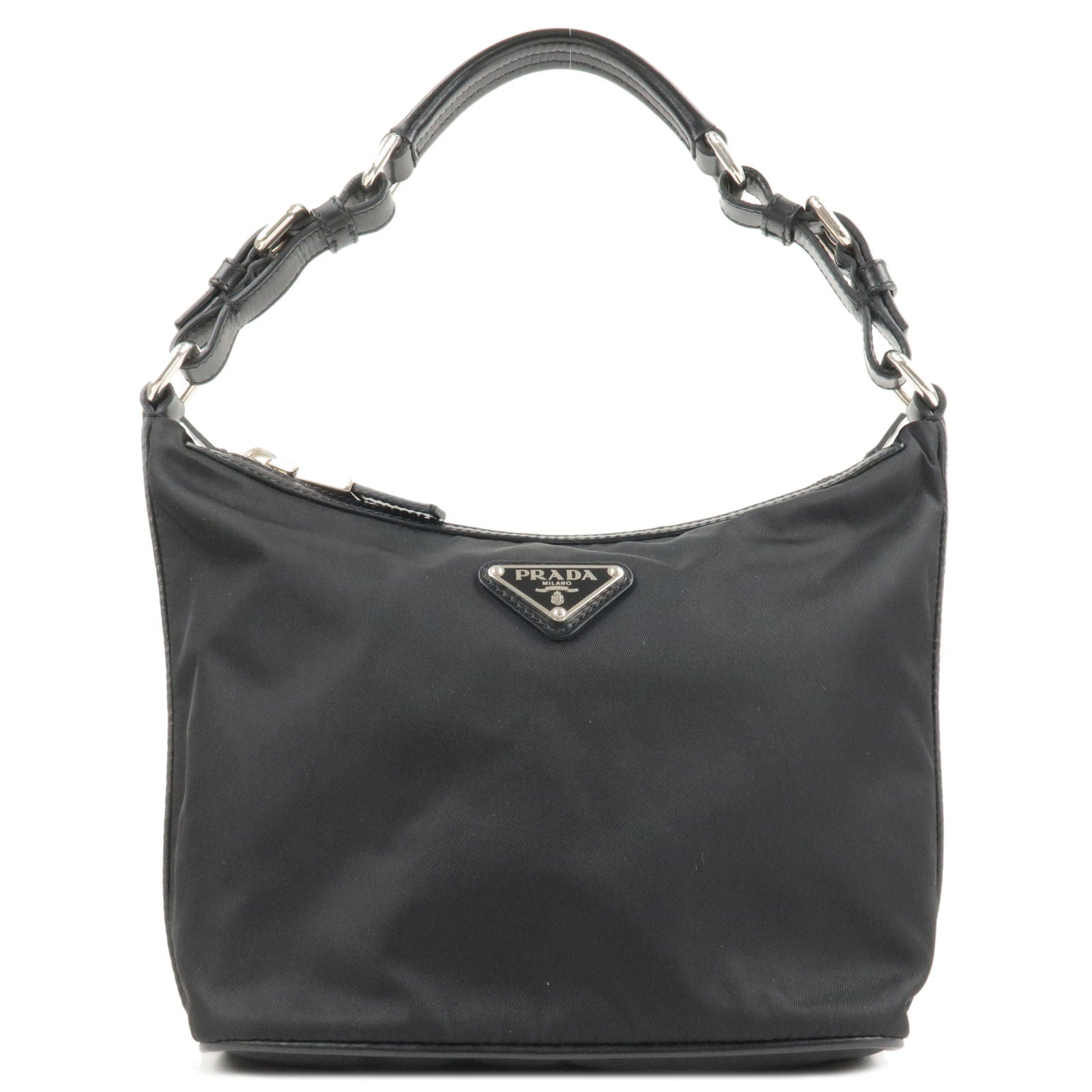 Prada Prada Logo Nylon Leather Shoulder Bag Hand Bag Black 36216 16