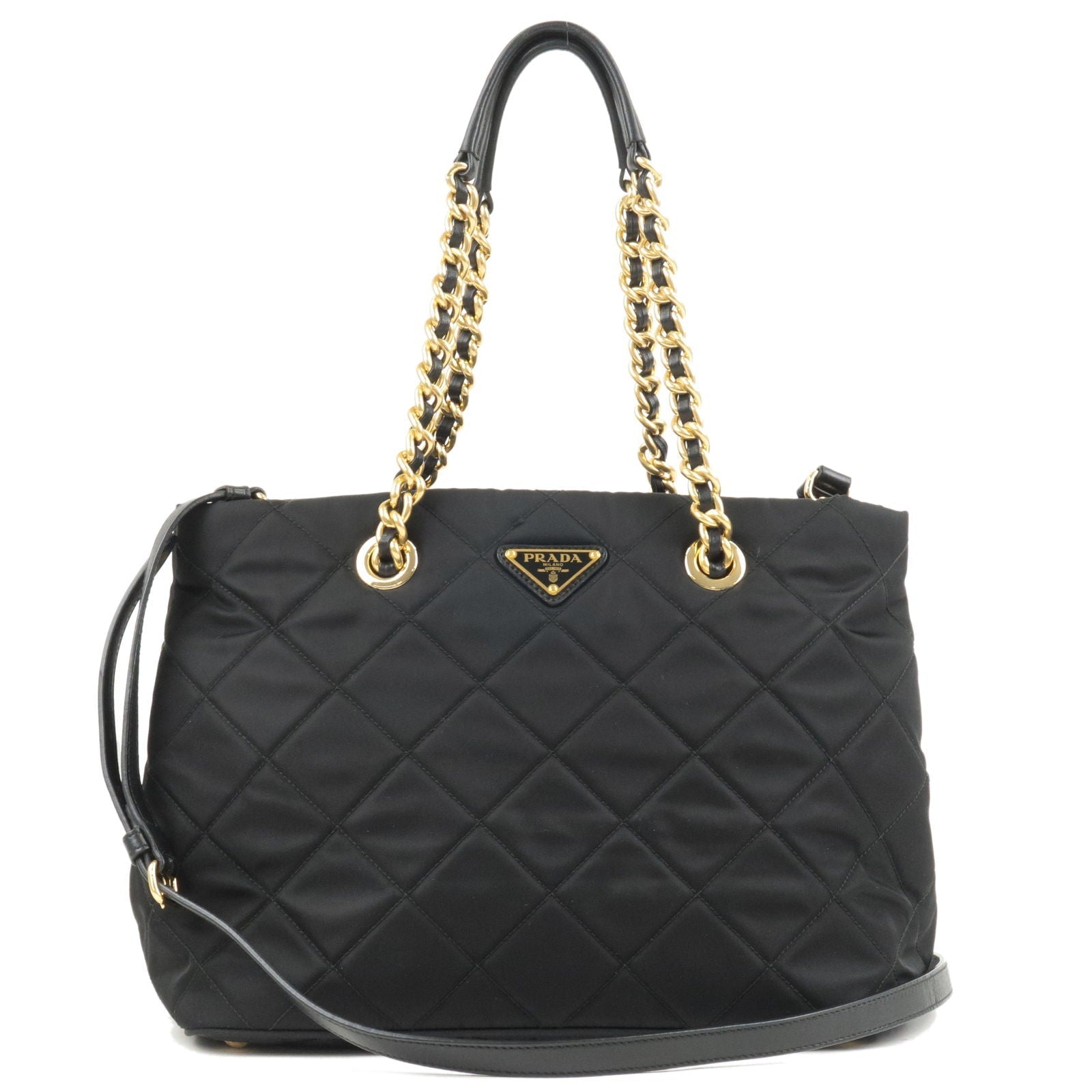 Prada Prada Nylon Leather Quiltin 2Way Chain Shoulder Bag
