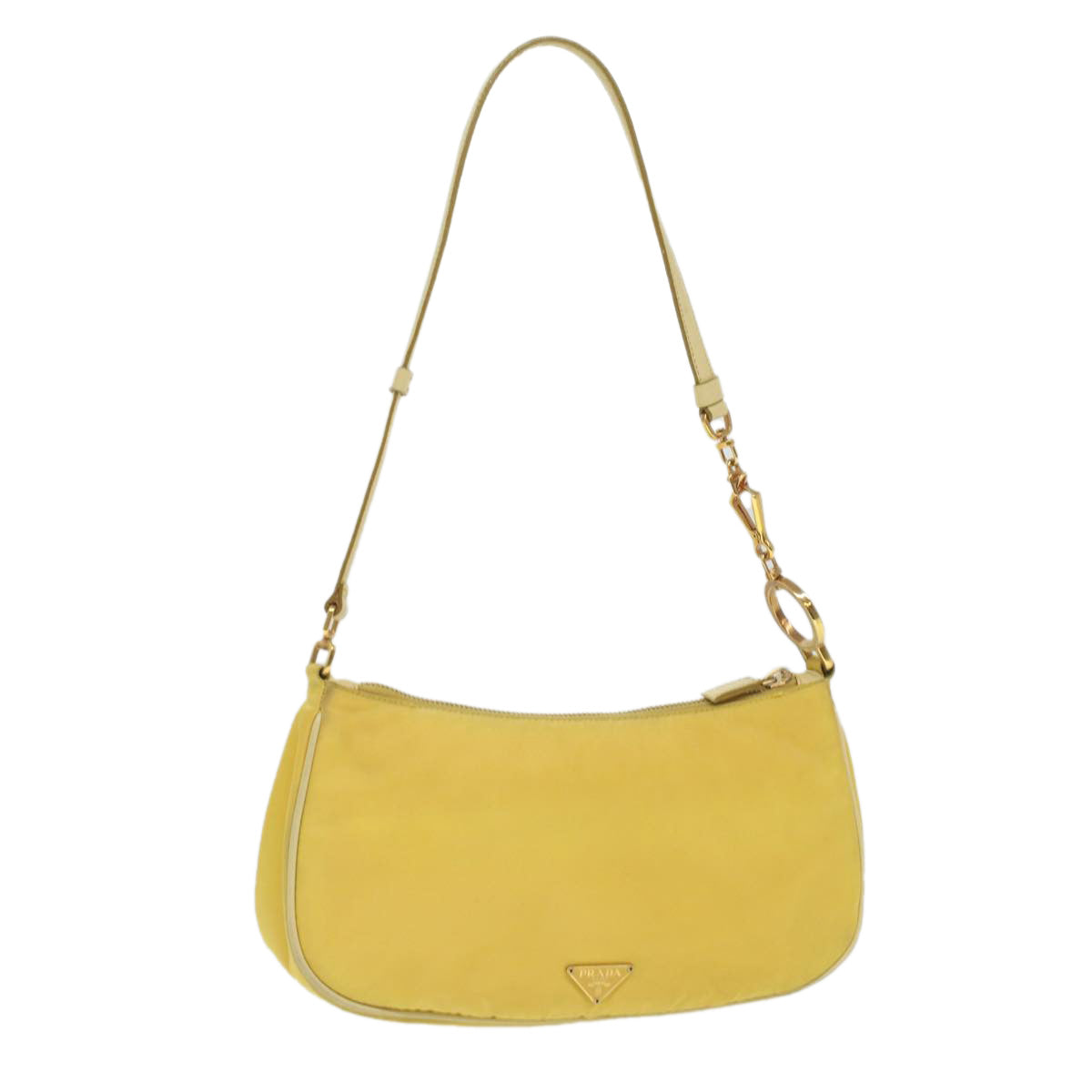 Prada Accessory Pouch Luxury Handbag Nylon Yellow Clutch Bag