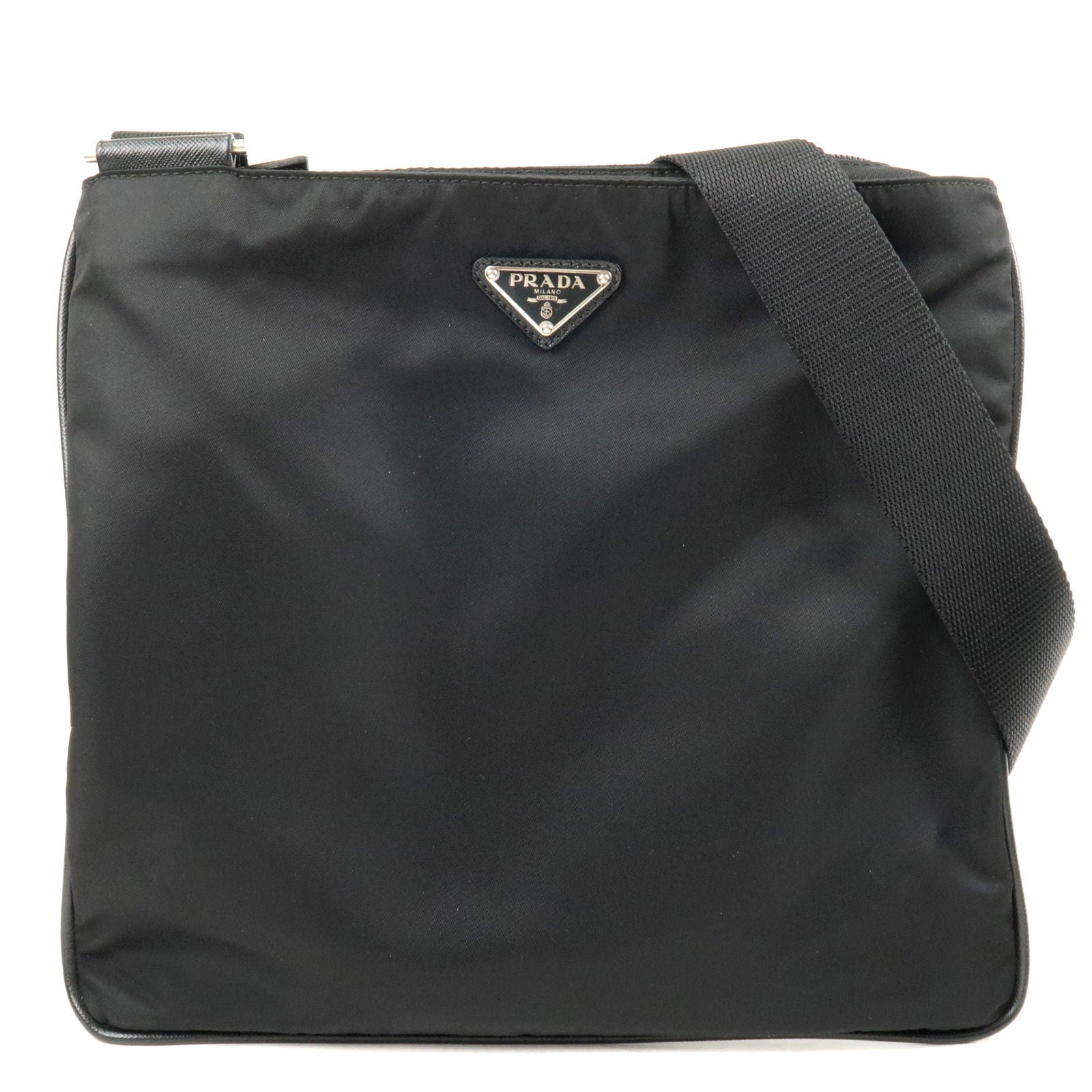 Prada Prada Logo Nylon Leather Shoulder Bag Nero Black Va0053 36228 11