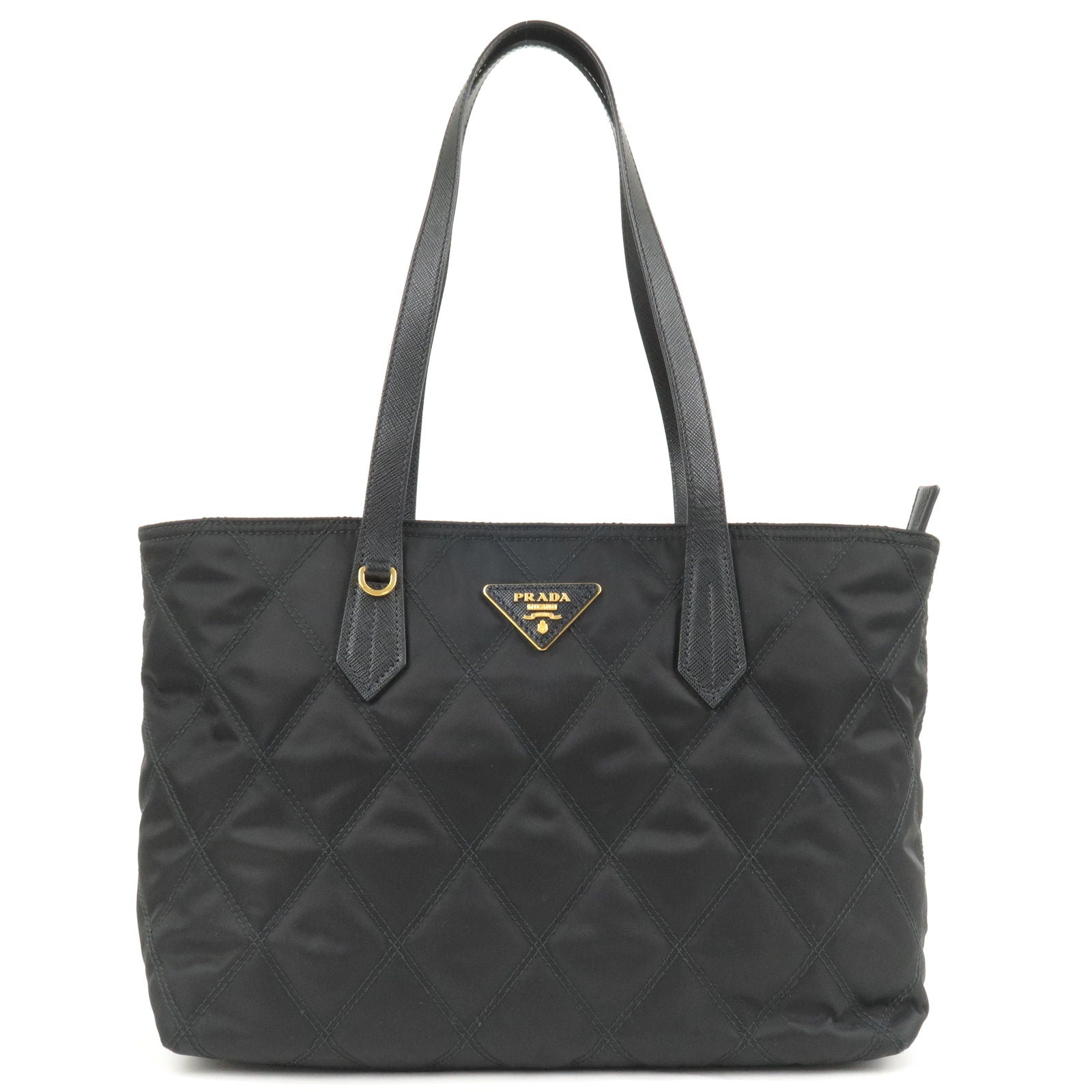 Prada Prada Nylon Leather Quilting Chain Tote Bag Nero 1Bg086 36240 5