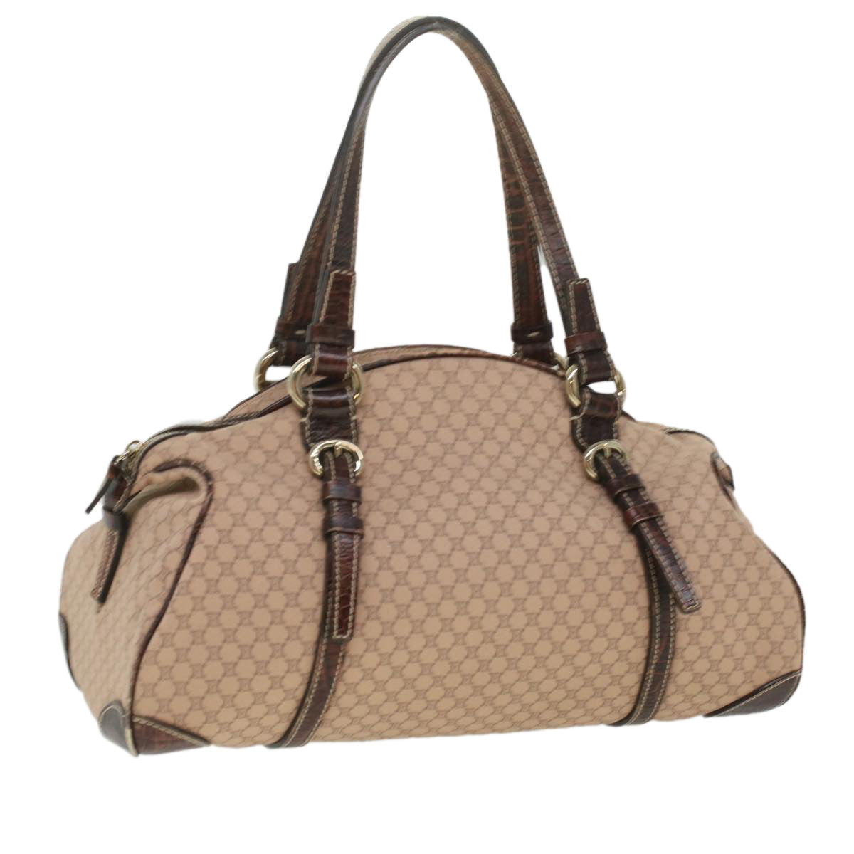 Luxury Macadam Shoulder Bag Pink Leather Canvas