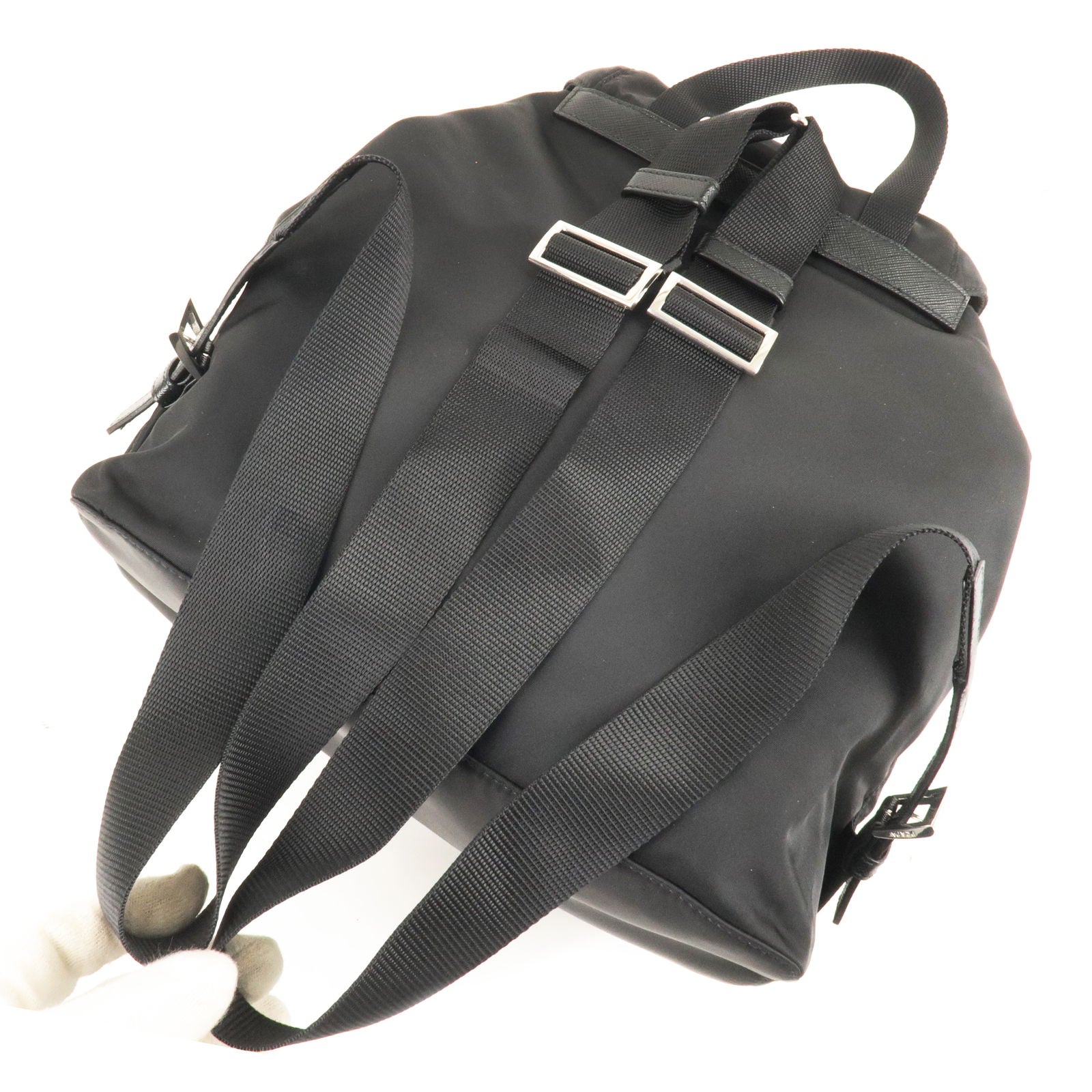 Prada Prada Logo Nylon Leather Ruck Sack Back Pack Travel Bag 1Bz811 36404 17