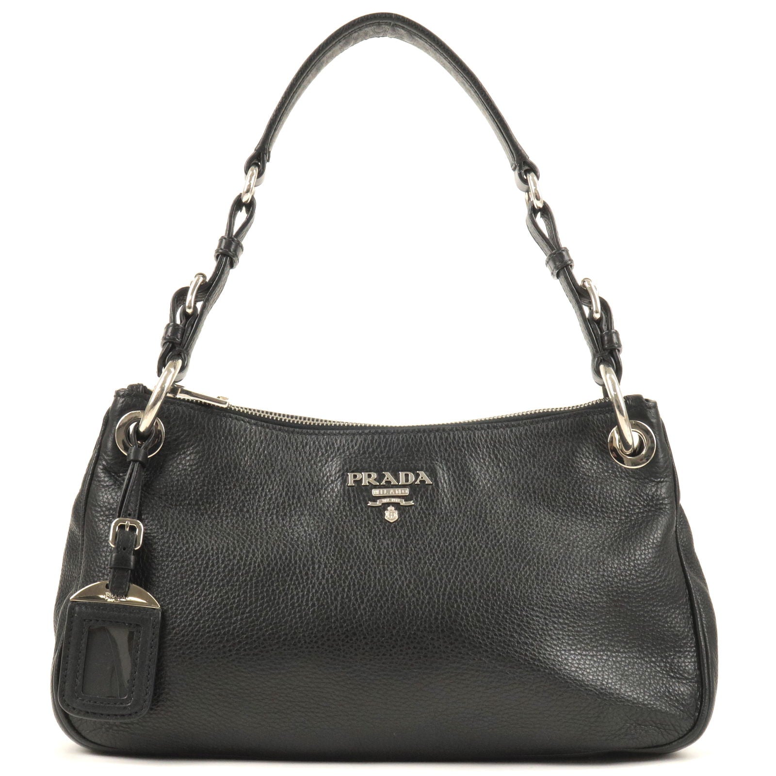 Prada Phenix Shoulder Bag Nero Leather Vitello Black B4894M 36405 4