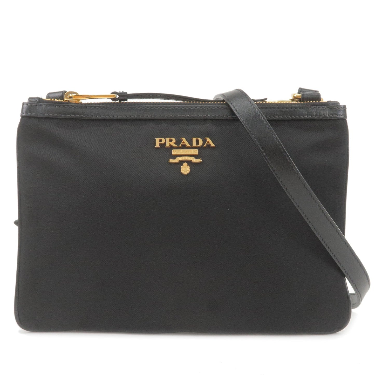 Prada Prada Logo Nylon Leather Shoulder Bag Nero Black 1Bh046 36412 7