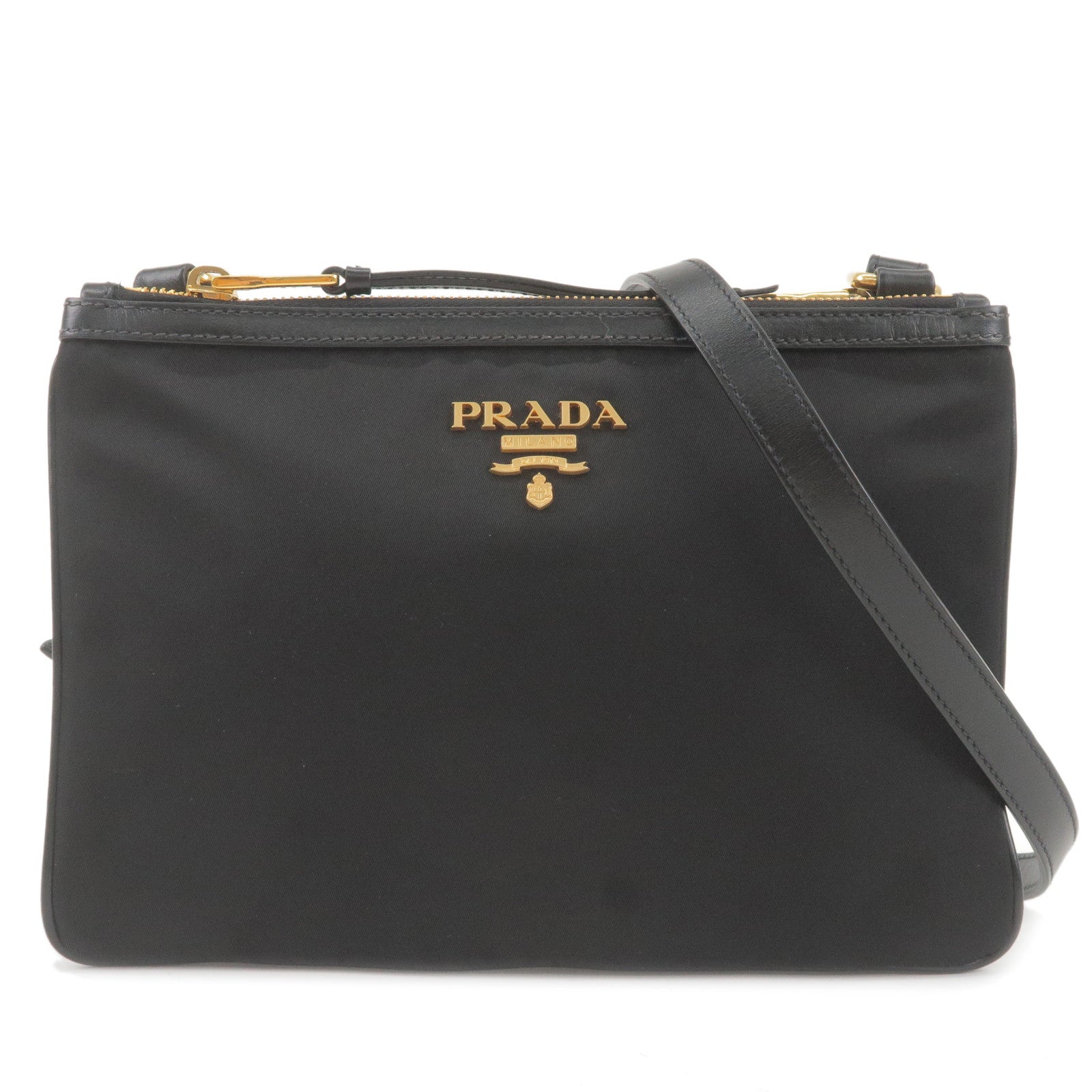 Prada Prada Logo Nylon Leather Shoulder Bag Nero Black 1Bh046 36412 7