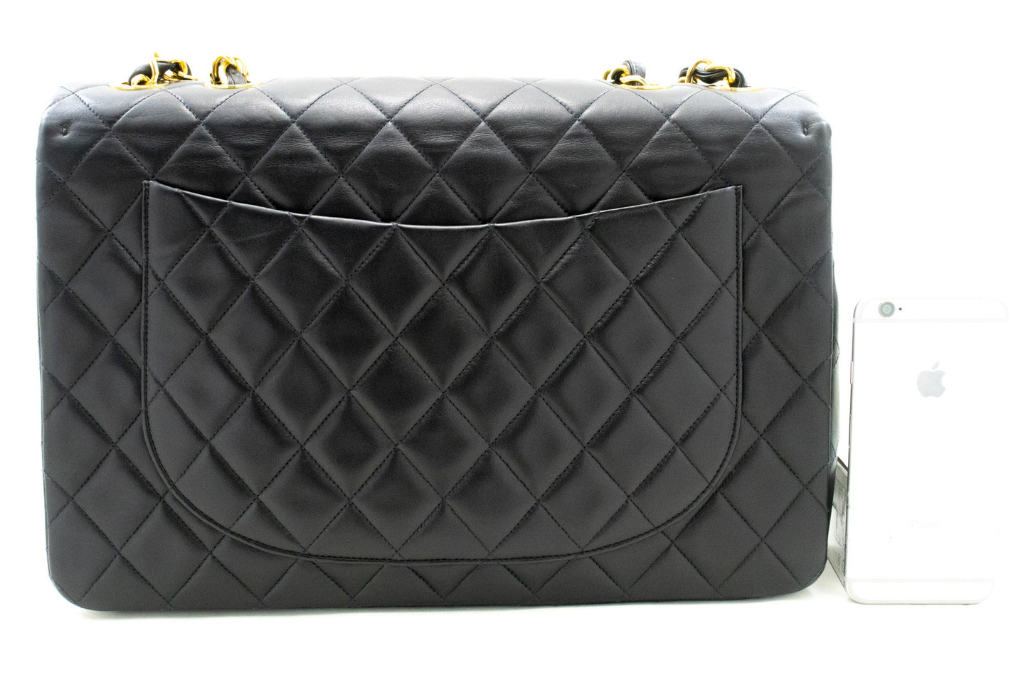 Chanel Classic Large " New Chain Shoulder Bag Black Lambskin
