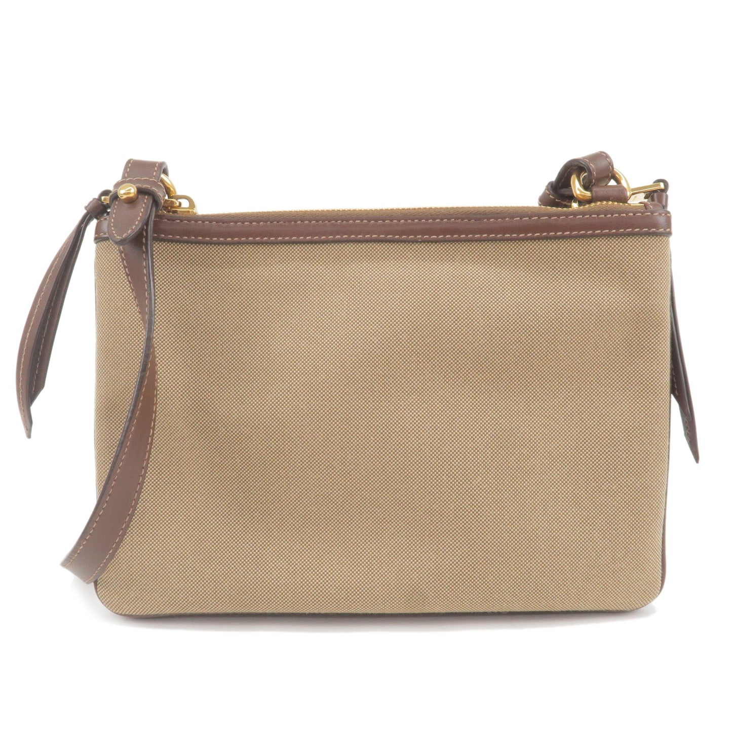 Prada Prada Logo Jacquard Leather Shoulder Bag Beige Brown 1Bh046 36444 8