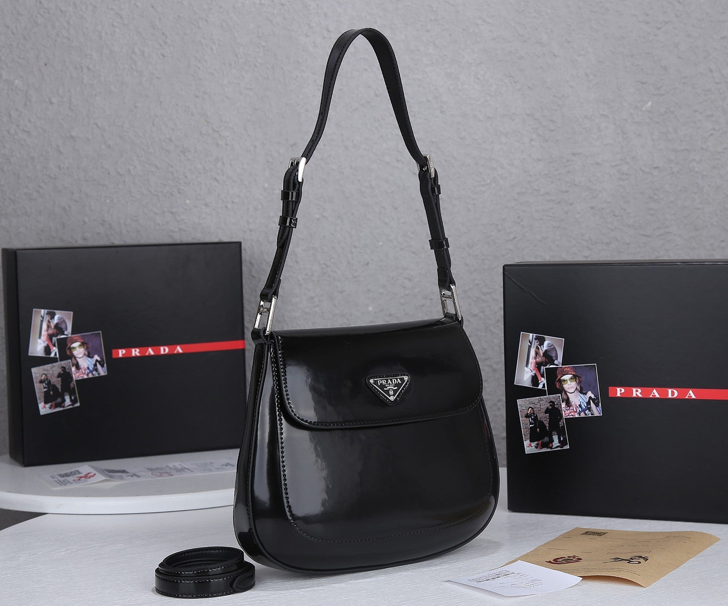 Prada Bolsa Cleo Luxury Handbag Travel Bag