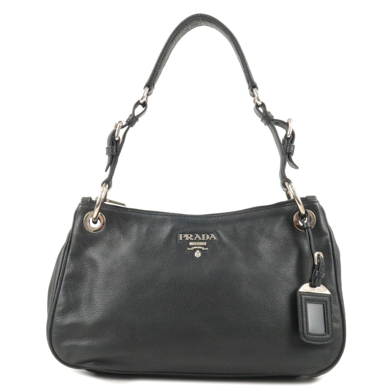 Prada Phenix Shoulder Bag Nero Leather Vitello Black B4894M 36498 6