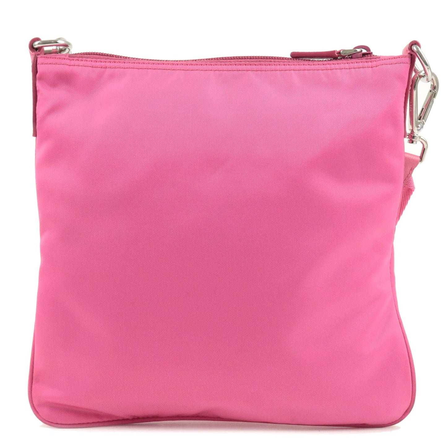 Prada Prada Logo Nylon Leather Shoulder Bag Pink 1Bh716