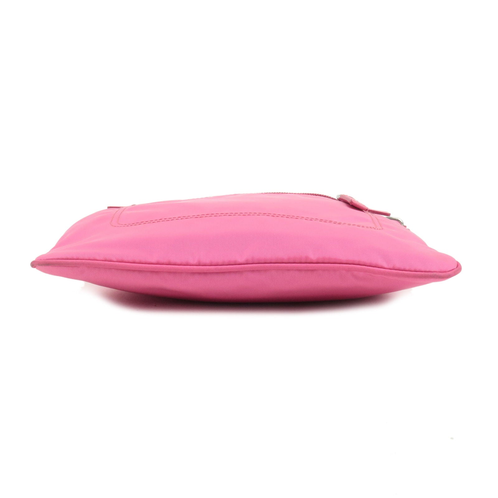 Prada Prada Logo Nylon Leather Shoulder Bag Pink 1Bh716