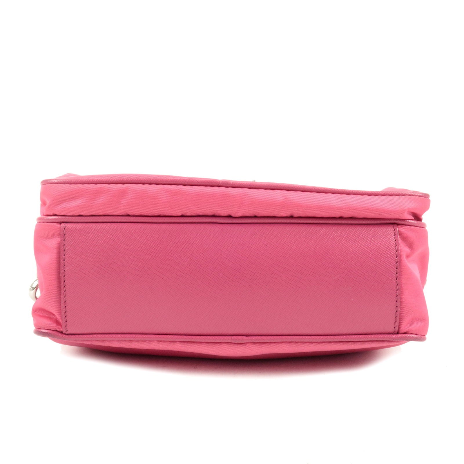 Prada Prada Logo Nylon Leather Crossbody Shoulder Bag Fuxia Crossbody Bag