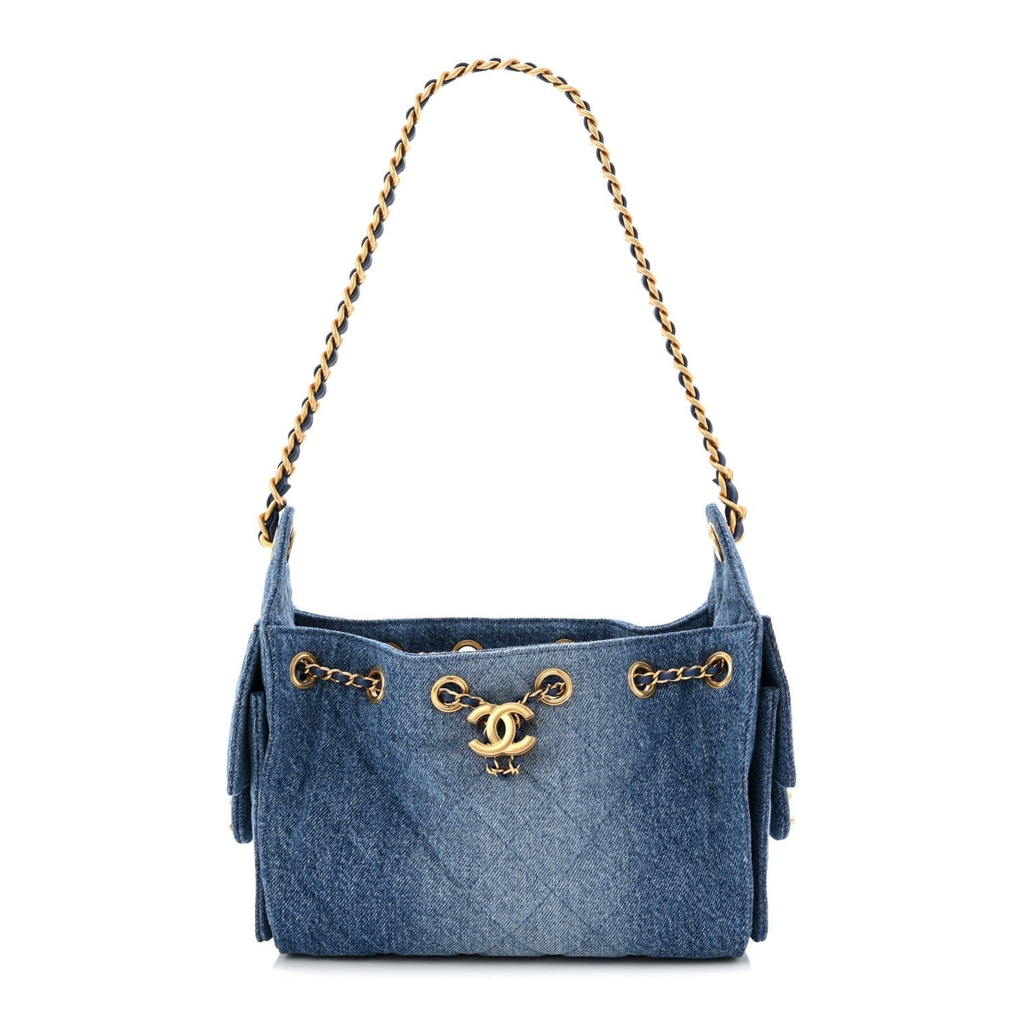 Chanel Washed Denim Quilted Mini 25 Handbag Blue