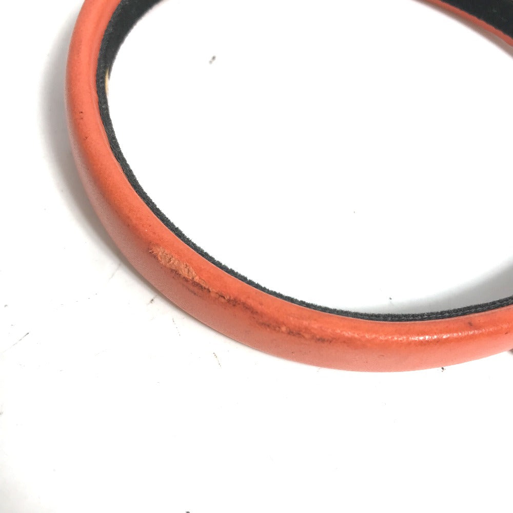 Chanel hair Headband Hairband CC COCO Mark Orange Leather Handbag