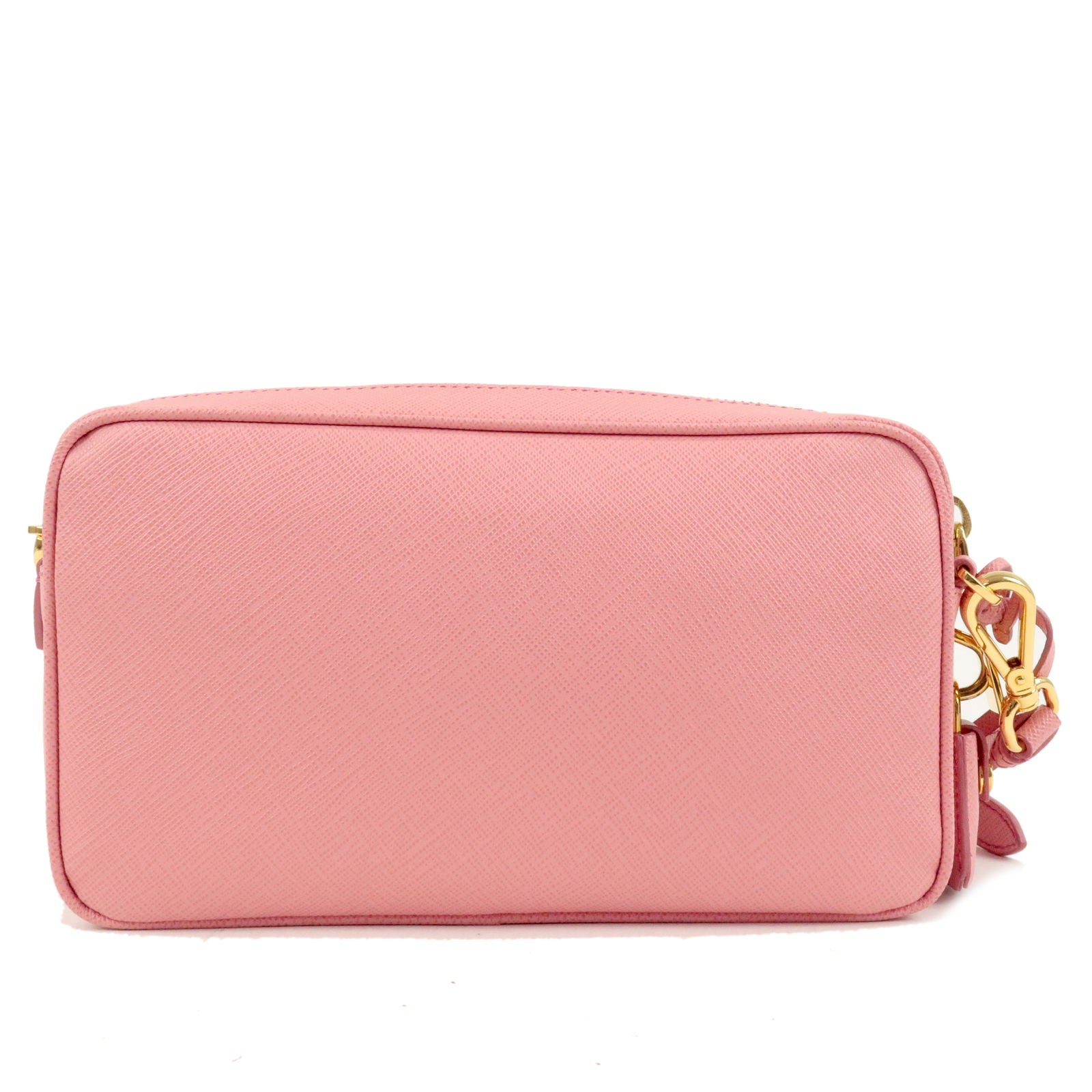 Prada Prada Logo Nylon Leather Crossbody Shoulder Bag Pink Crossbody Bag