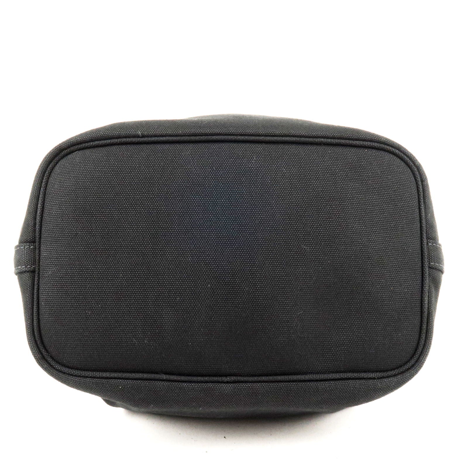 Prada Prada Canvas Leather Bucket Shoulder Bag Black 1Be032